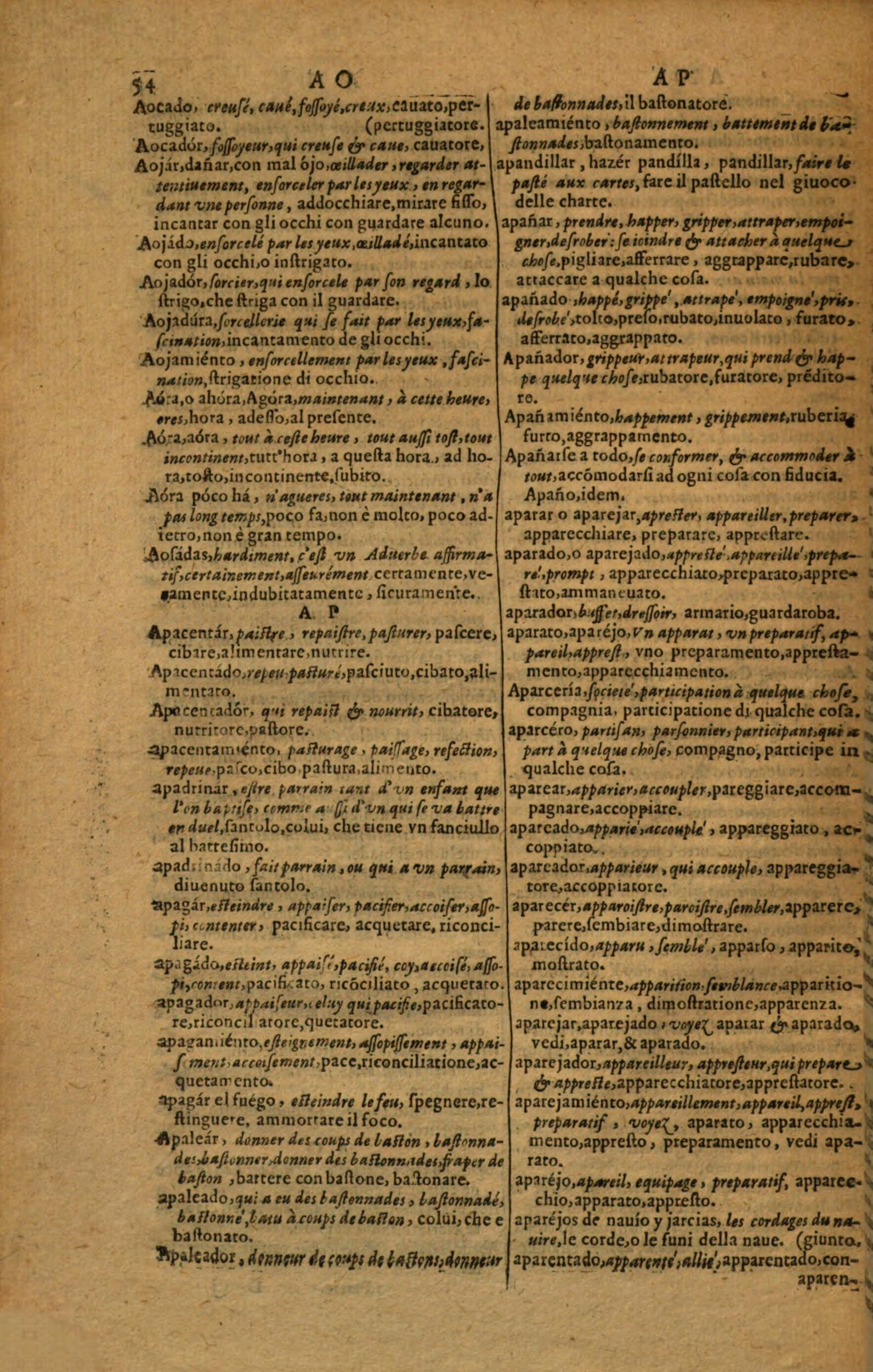 1617 - Samuel Crespin - Trésor des trois langues espagnole, française et italienne (Première partie) - Regensburg