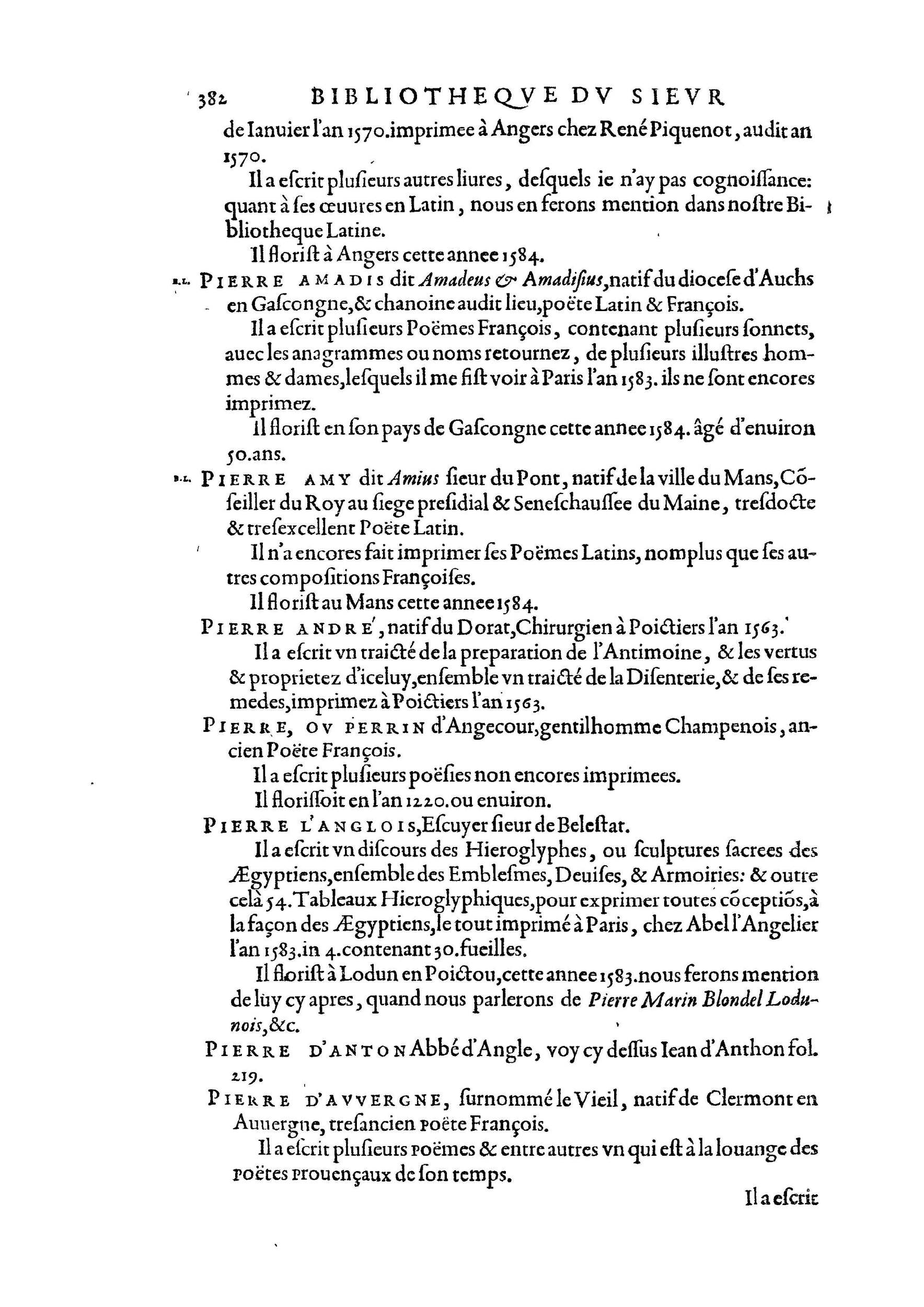 1584 - Abel L&#039;Angelier - Bibliothèques françaises - BnF