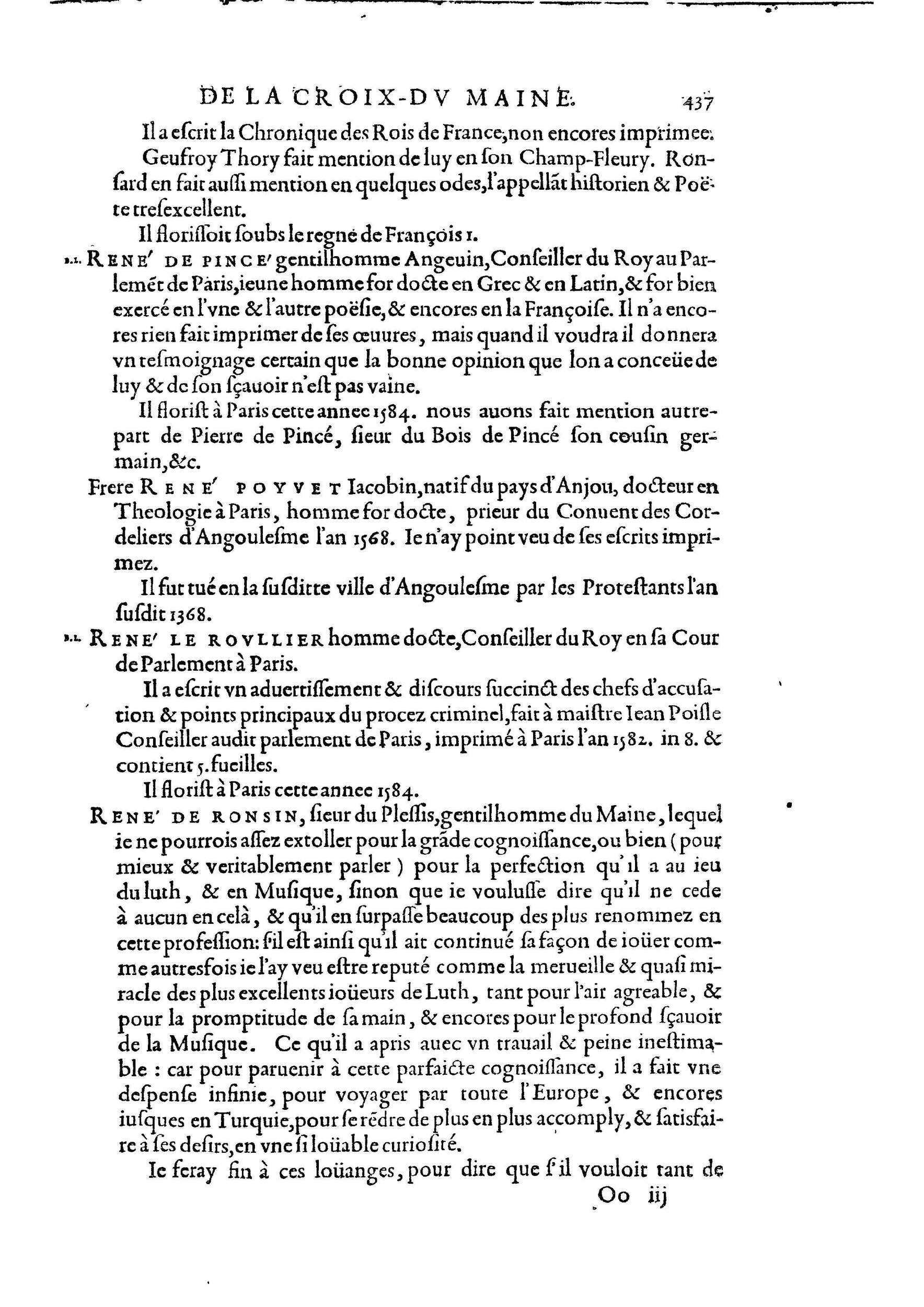 1584 - Abel L&#039;Angelier - Bibliothèques françaises - BnF