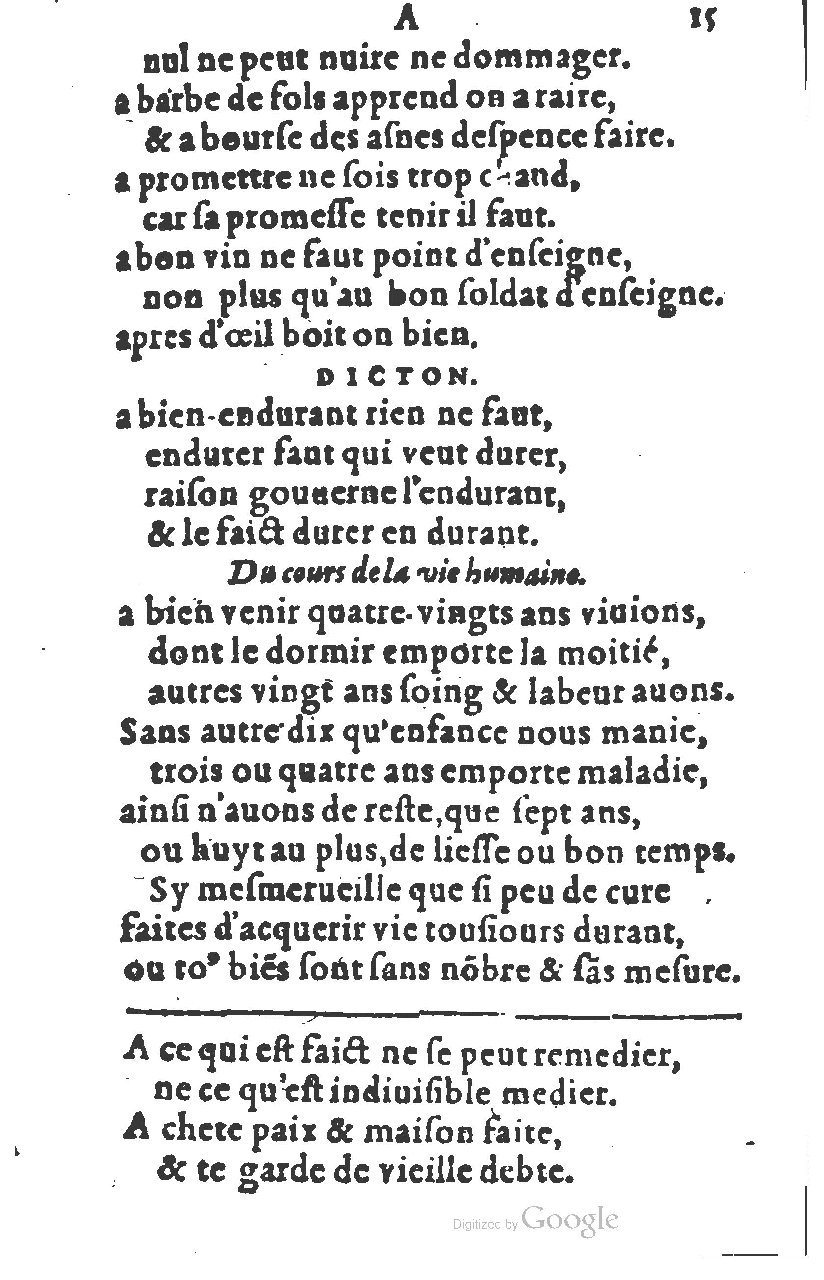 1581 - Nicolas Bonfons  - Trésor des sentences dorées - Princeton