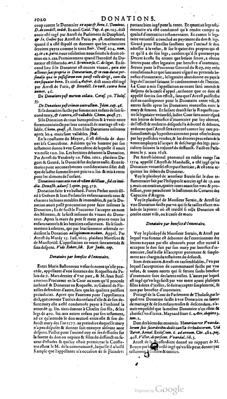 1629 - Veuve Nicolas Buon - Trésor du droit français (21754 T. 1) - BM Lyon