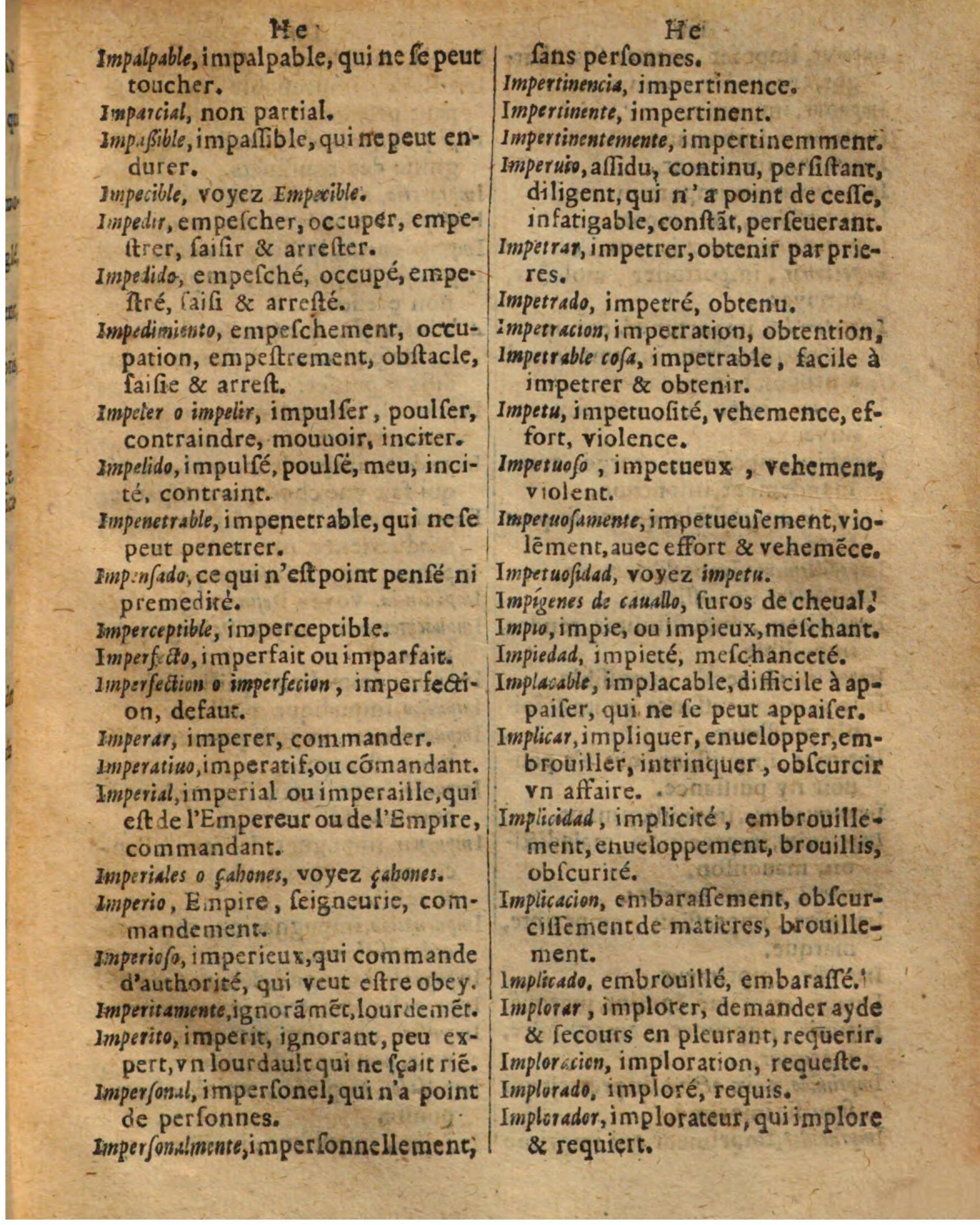 1625 - Hubert Antoine - Trésor des deux langues espagnole et française - Augsbourg
