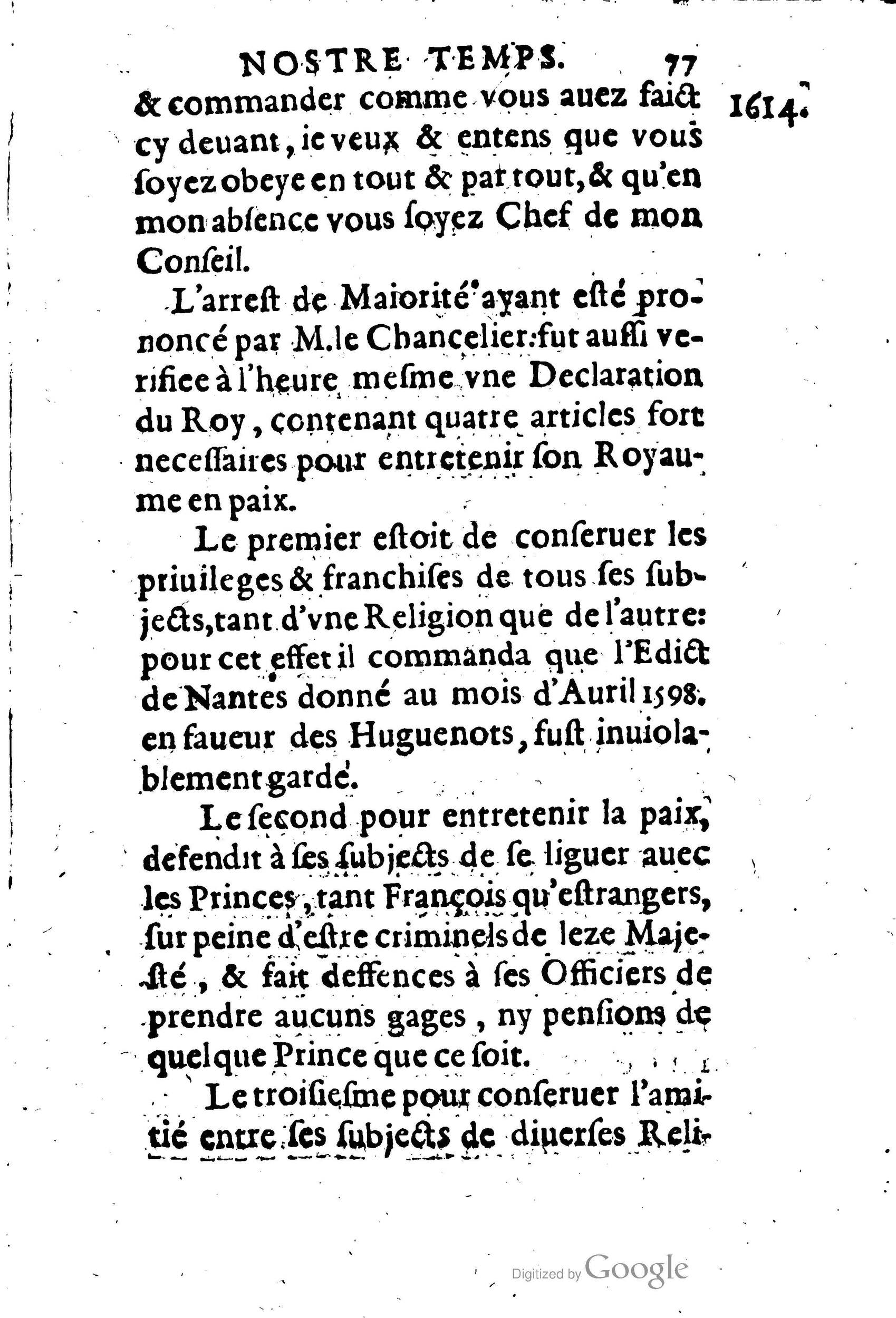1623 - Joseph Bouillerot - Trésor de l’histoire générale de notre temps - BM Lyon