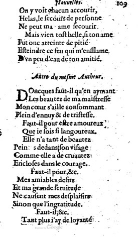 1623 - Jacques Cailloüé - Trésor ou recueil des chansons amoureuses - British Library