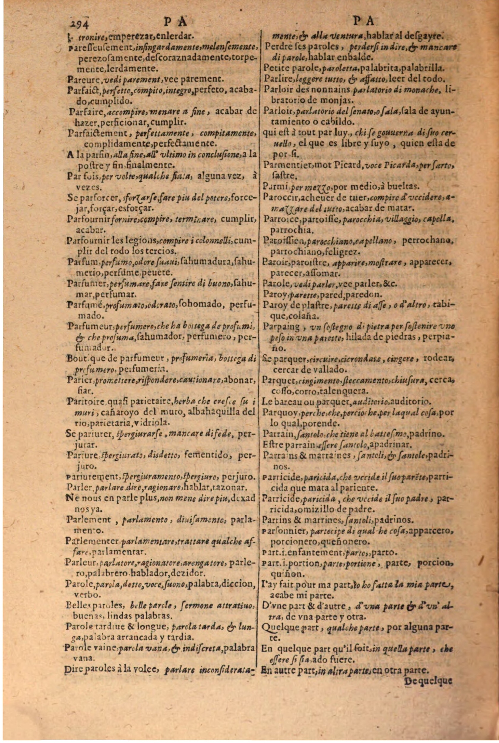 1616 - Pierre de la Rovière - Trésor des trois langues (Seconde partie) - BSB Munich