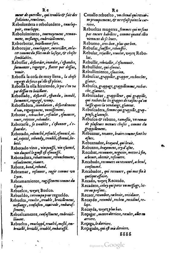 1621 - Adrian Tiffaine - Trésor des deux langues espagnole et française - BM Lyon