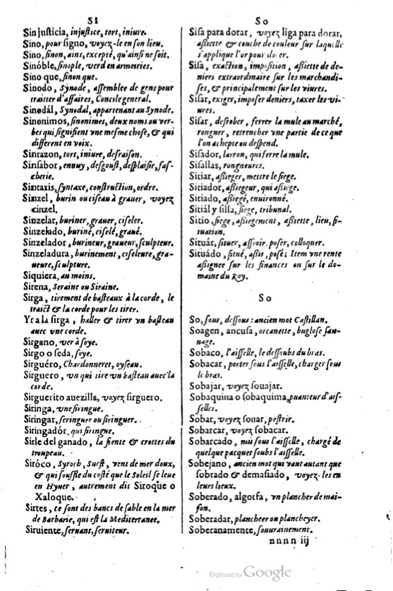 1621 - Adrian Tiffaine - Trésor des deux langues espagnole et française - BM Lyon