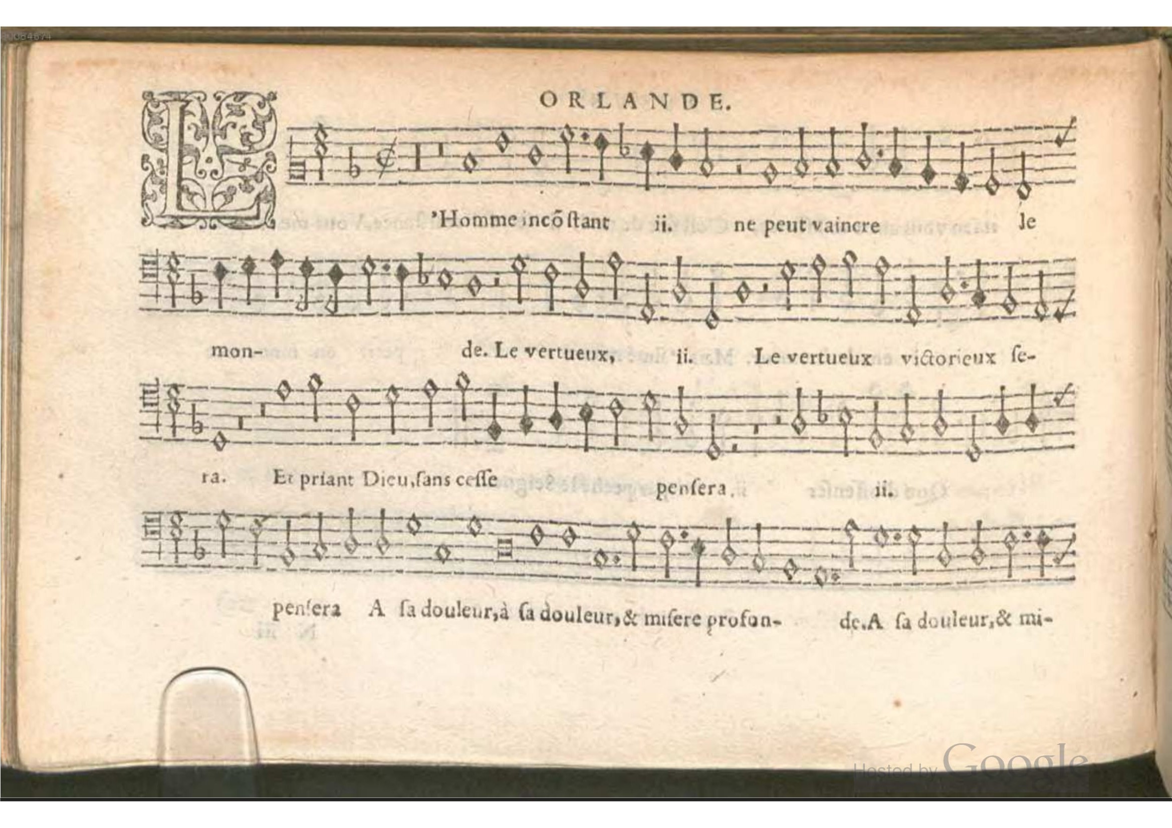 1576 - [Pierre de Saint-André] - Trésor de musique d’Orlande de Lassus Bassus - BSB Munich