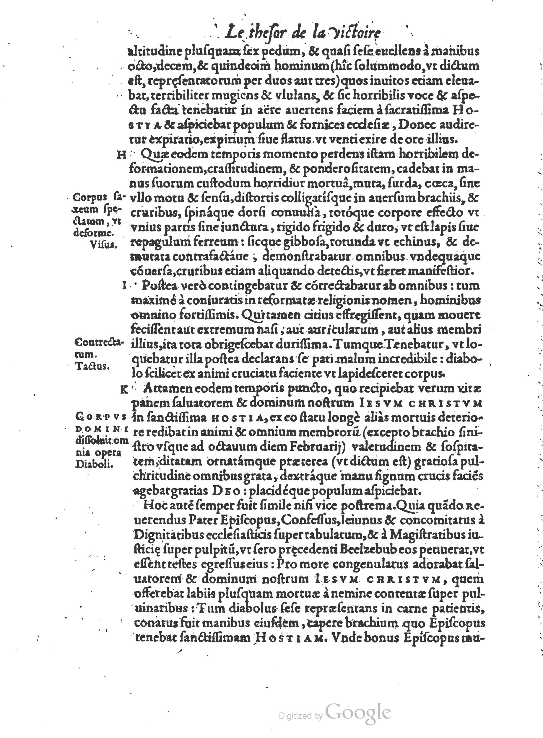 1578 - Nicolas Chesneau - Trésor et entière histoire de la triomphante victoire du corps de Dieu sur l’esprit malin - British Library 1578 - Nicolas Chesneau - Trésor et entière histoire de la triomphante victoire du corps de Dieu sur l’esprit malin - British Library