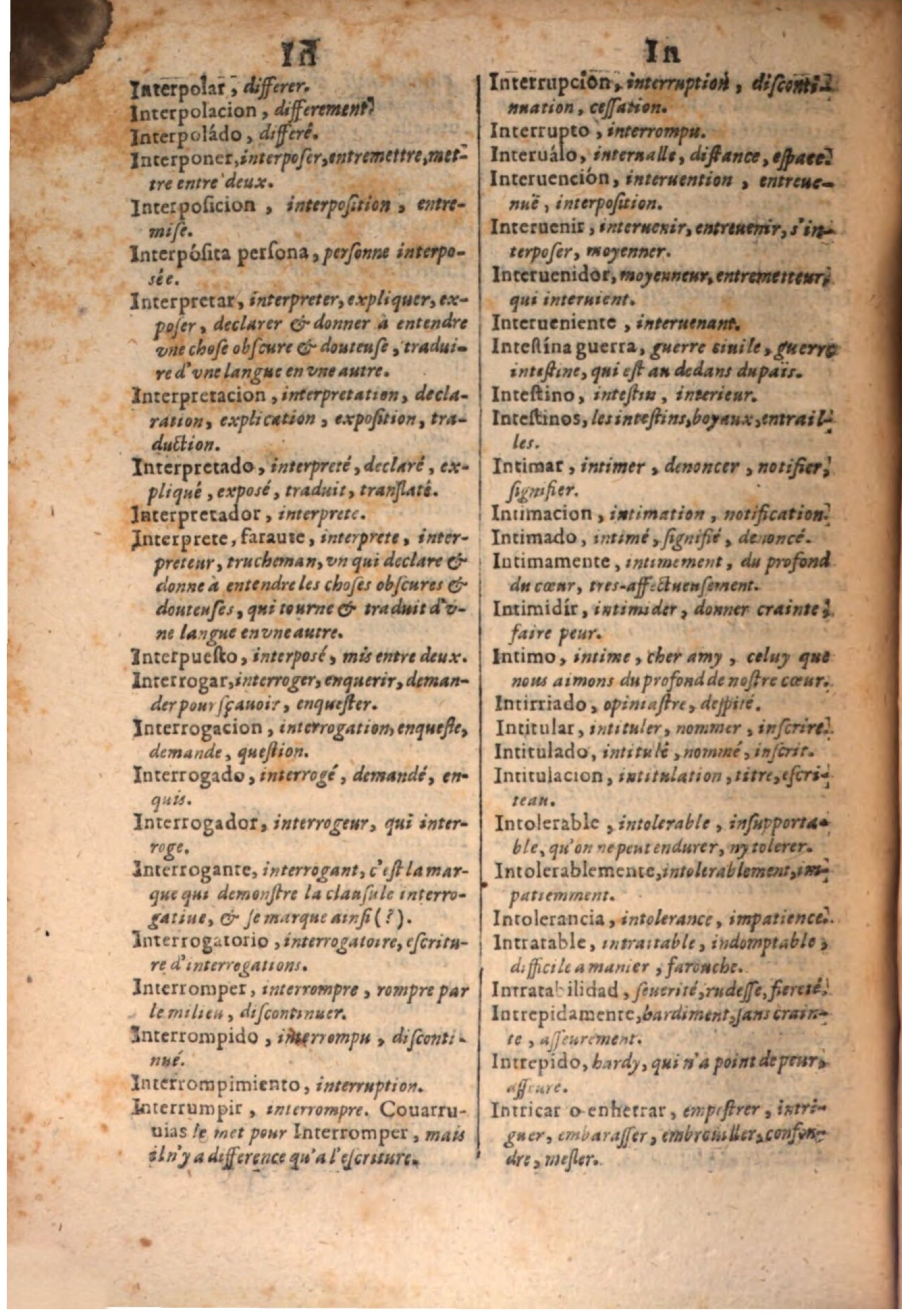 1645 - A. de Sommaville et A. Courbé - Trésor des deux langues espagnole et française - BSB Munich 1645 - A. de Sommaville et A. Courbé - Trésor des deux langues espagnole et française - BSB Munich