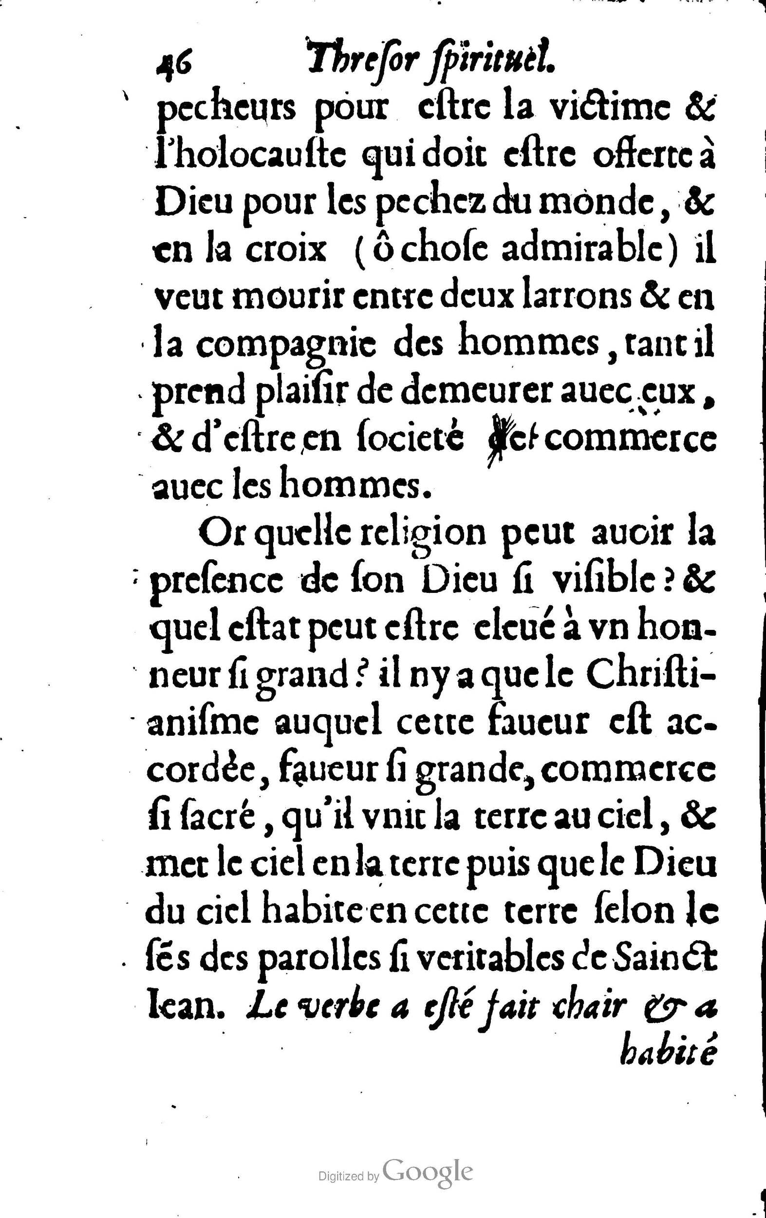 1633 - François Waudré - Trésor spirituel contenant les excellences du christianisme - BM Lyon