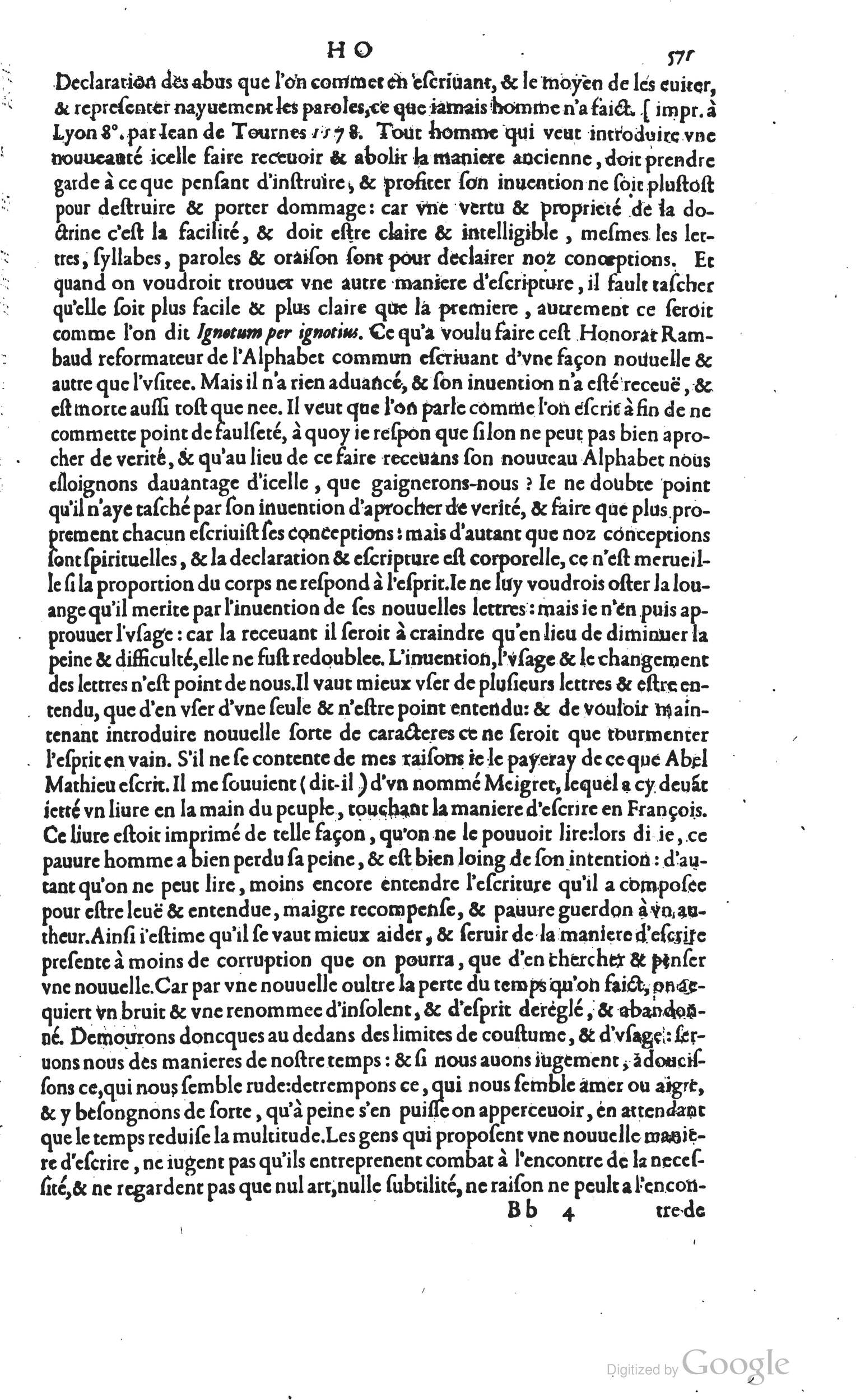 1585 - Barthélemy Honorat - Bibliothèques françaises - BSB Munich
