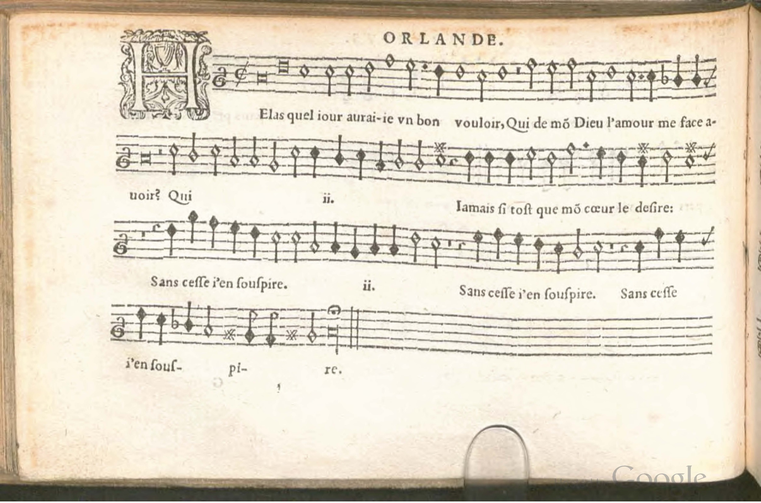 1576 - [Pierre de Saint-André] - Trésor de musique d’Orlande de Lassus Superius - BSB Munich