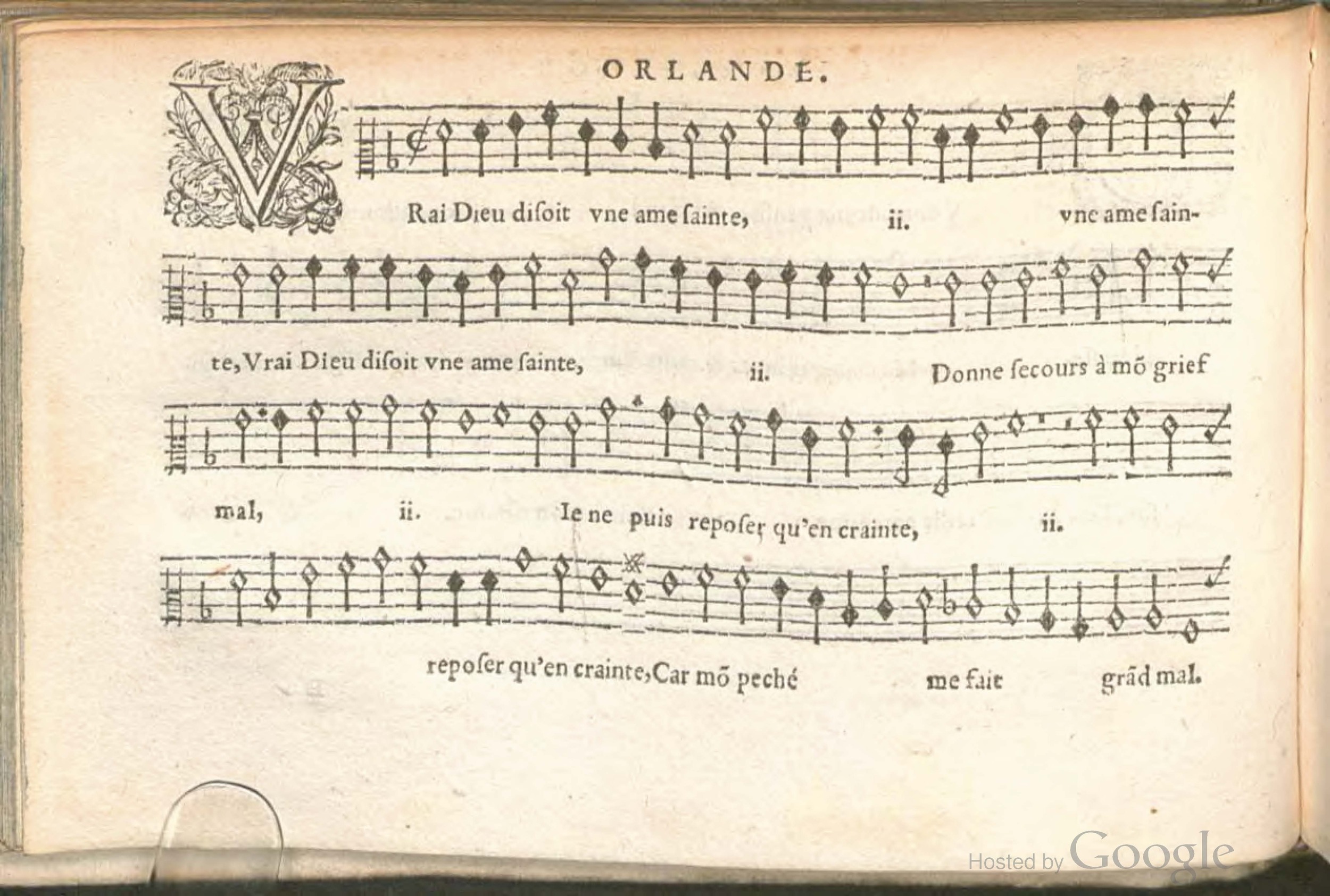 1576 - [Pierre de Saint-André] - Trésor de musique d’Orlande de Lassus Contratenor - BSB Munich