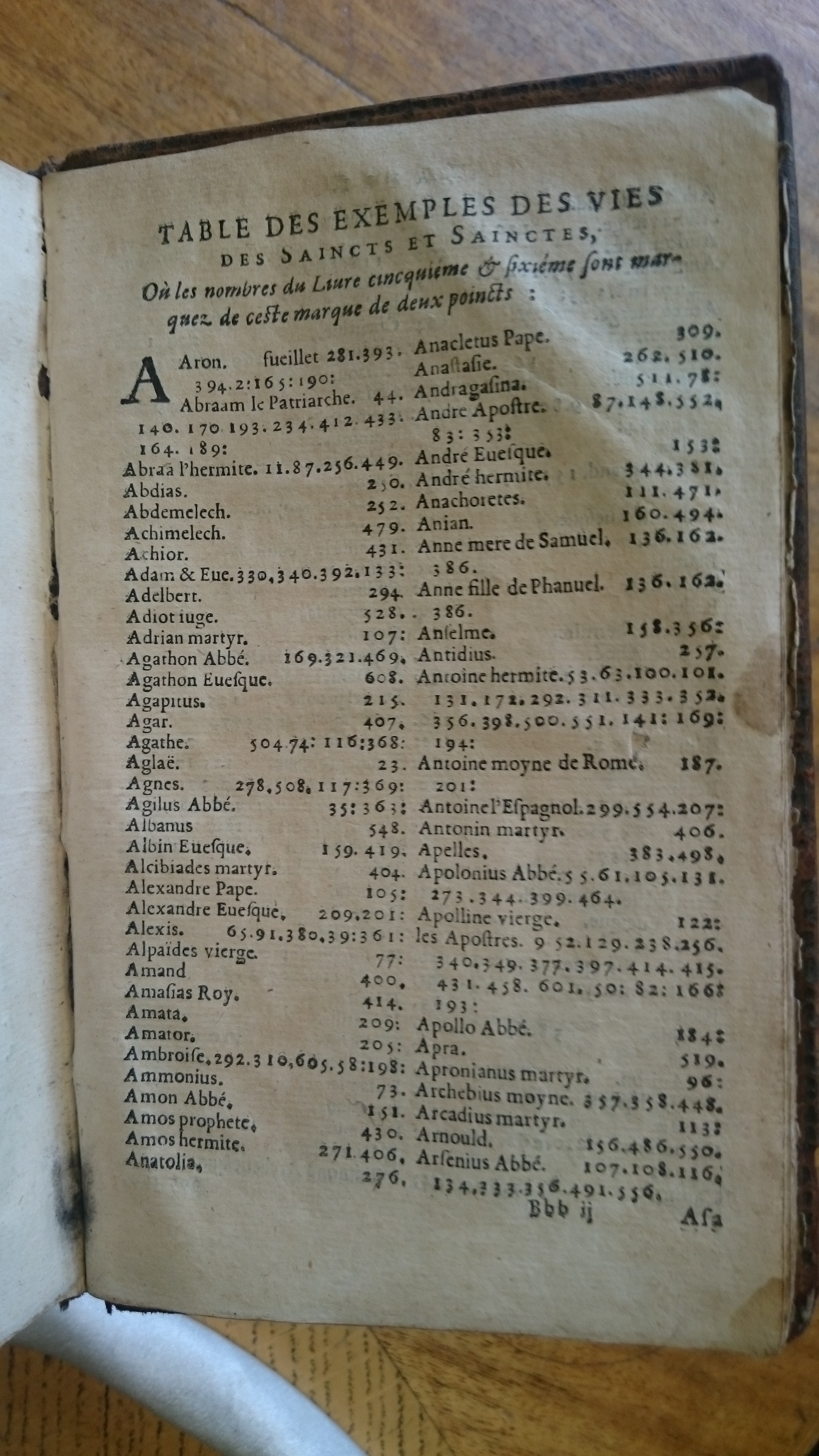 1585 - Jean Bogard - Trésor des faits et dits mémorables des hommes saints et illustres - Douai Quincy