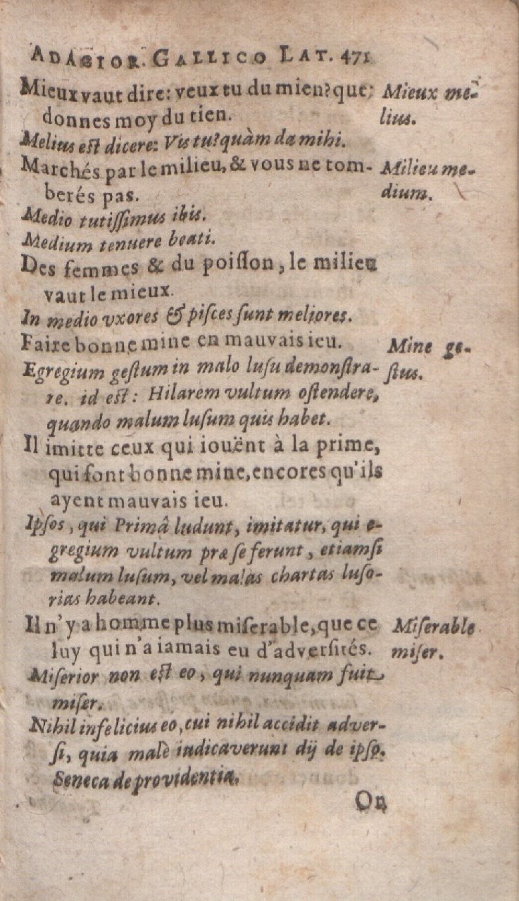 1612 - Dominicus Custos - Trésor des proverbes français  - Bibliopol-Olomuc