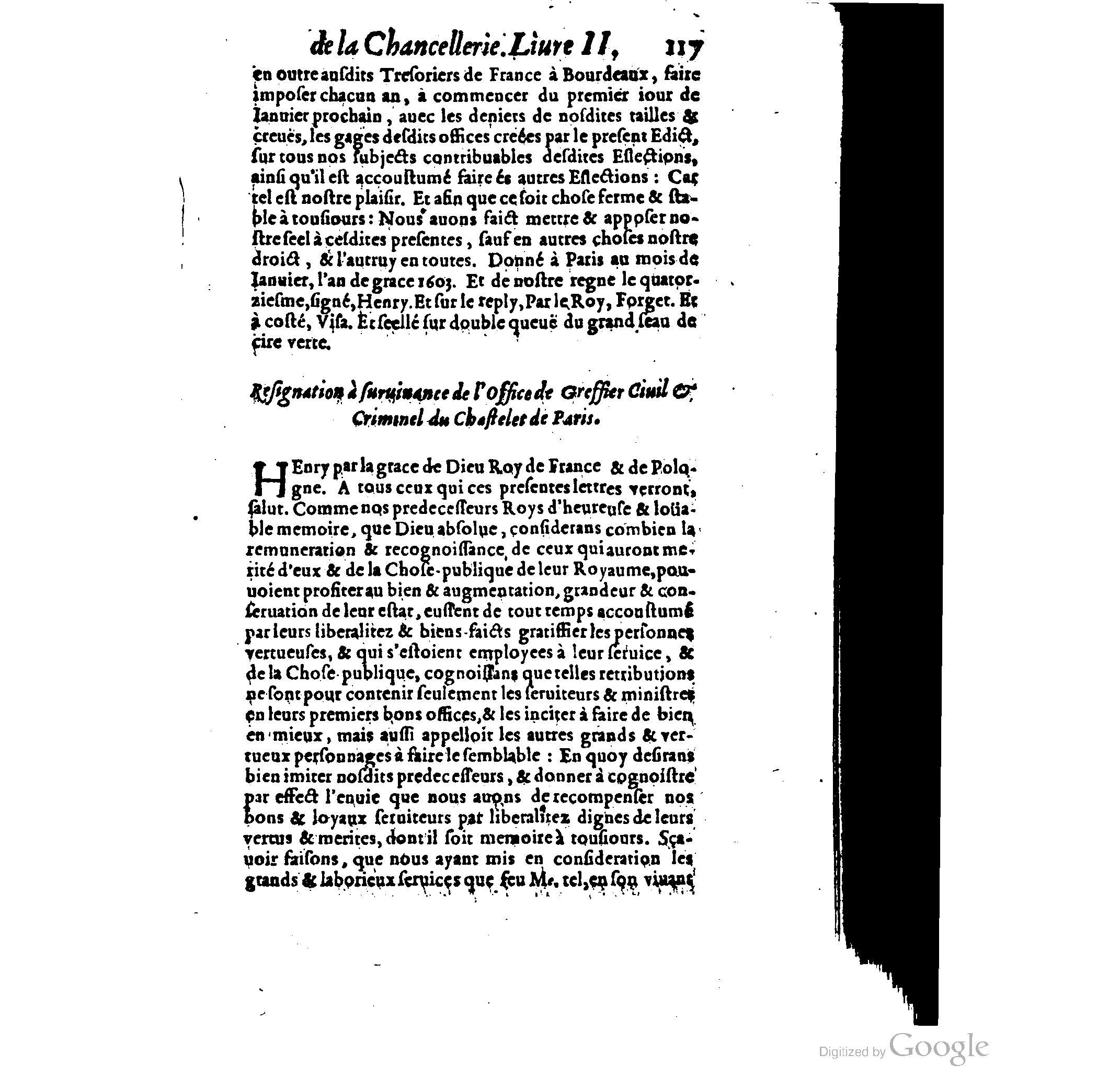 1614 - Jean Richer - Trésor du nouveau style et protocole de la chancellerie de France - BSB Munich