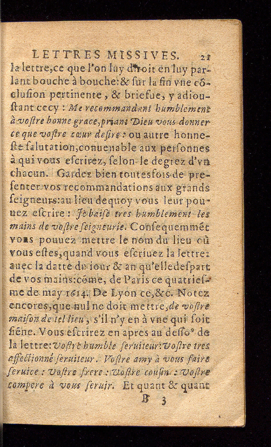 1614 - Barthélemy Vincent - Élite et Trésor des lettres missives - Bâle