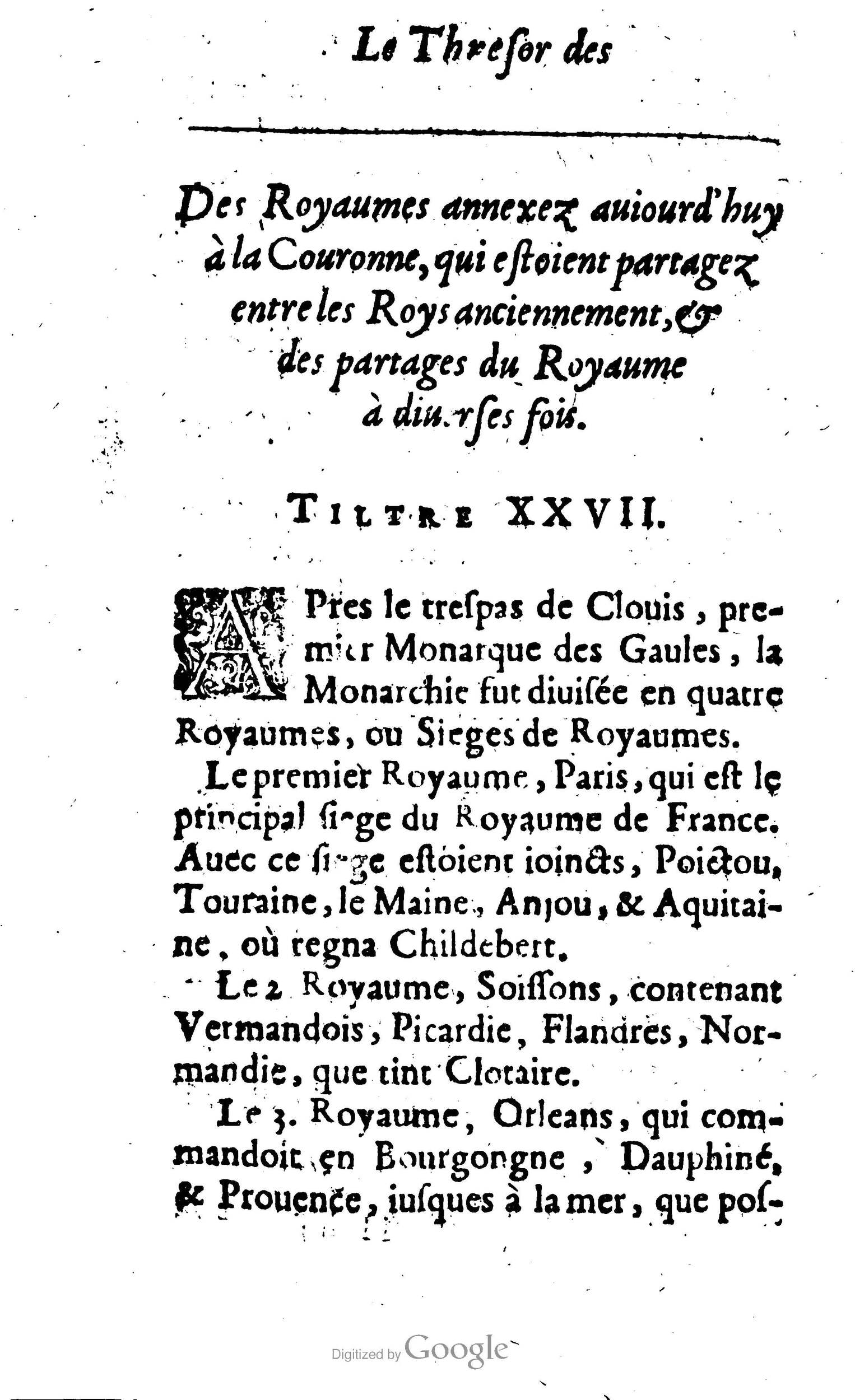 1638 - Jean Corrozet - Trésor des histoires de France - BM Lyon