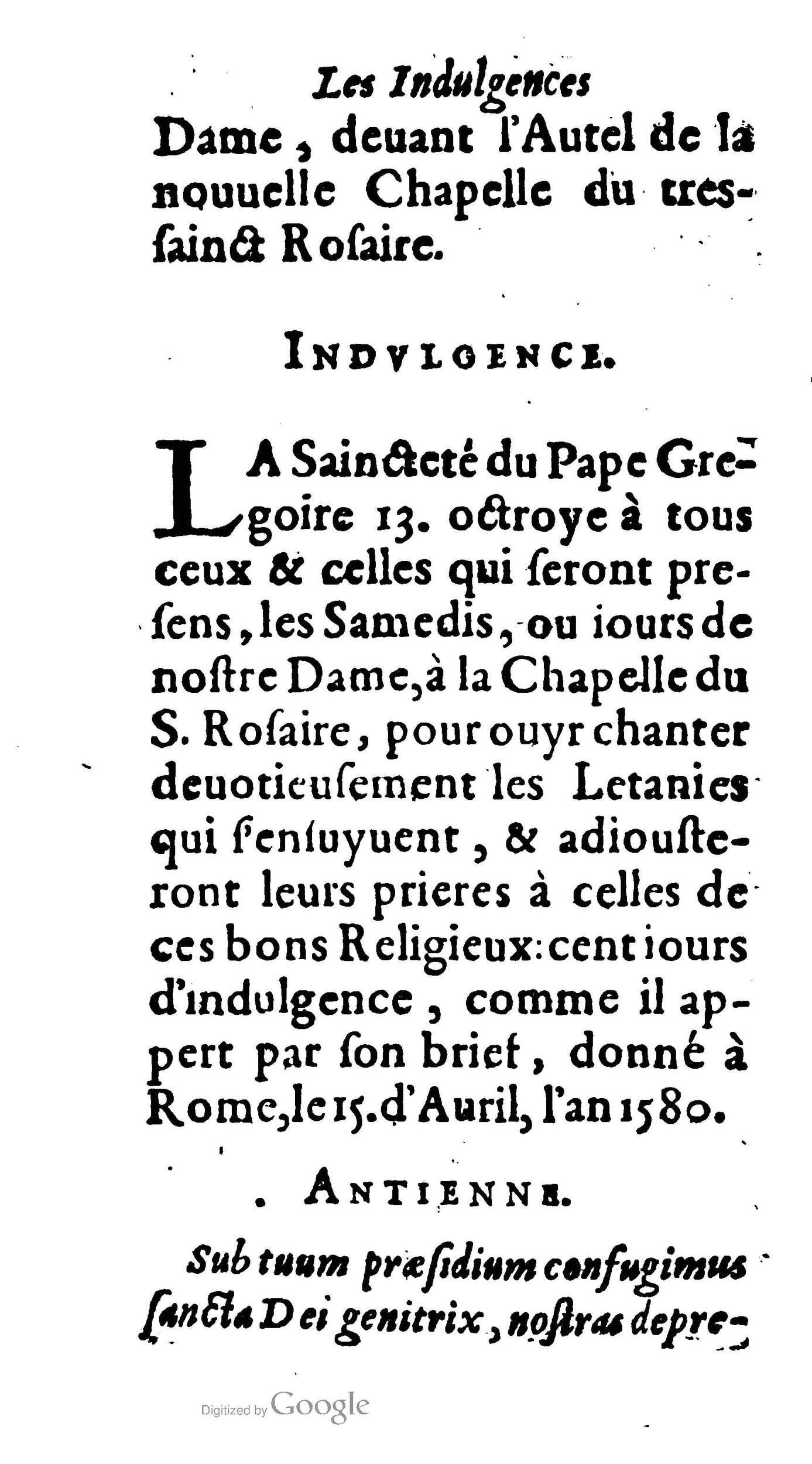 1604 - Jean Le Bouc - Trésor des indulgences du Saint Rosaire - BM Lyon 1604 - Jean Le Bouc - Trésor des indulgences du Saint Rosaire - BM Lyon