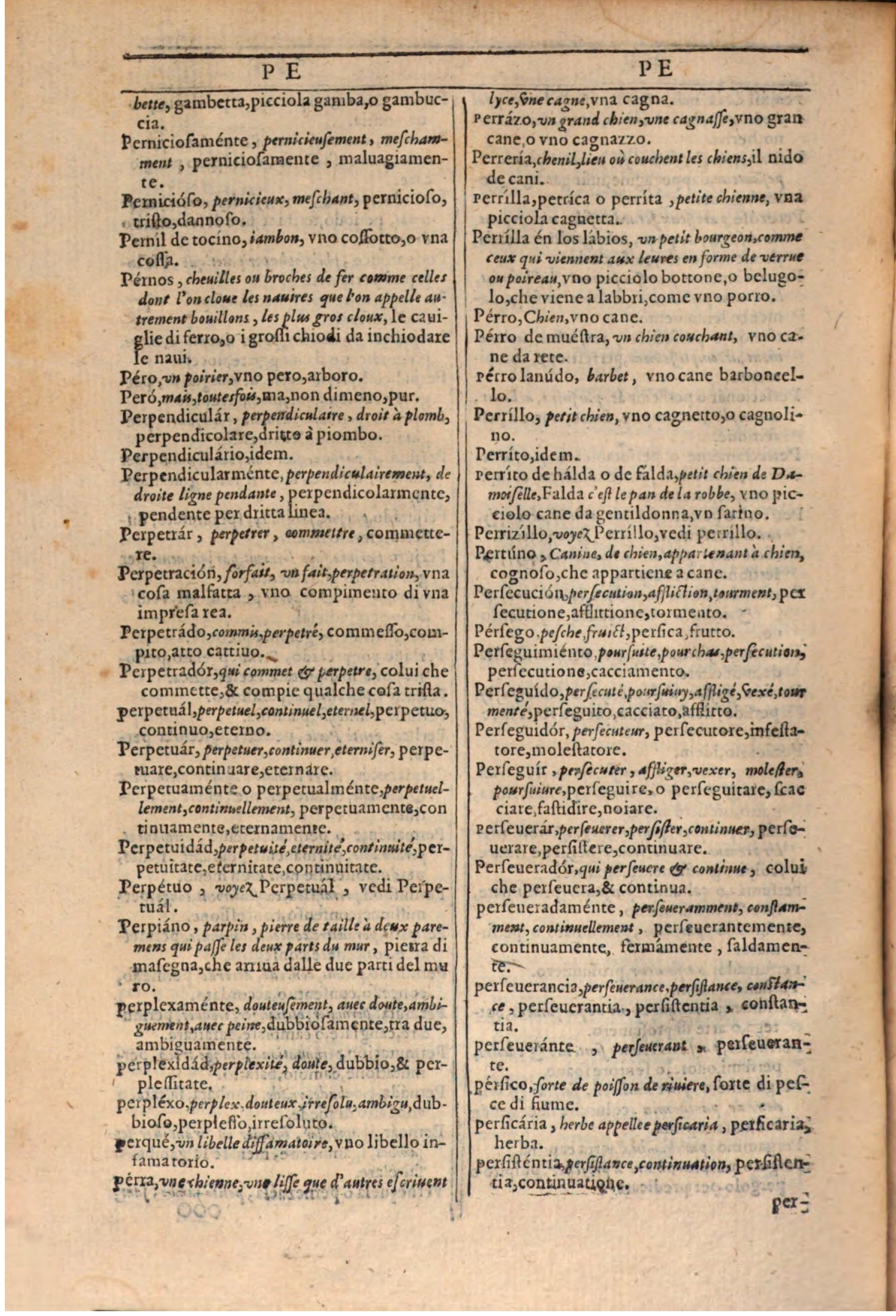 1609 - Philippe Albert et Alexandre Pernet - Trésor des trois langues française, italienne et espagnole (Première partie) - BSB Munich