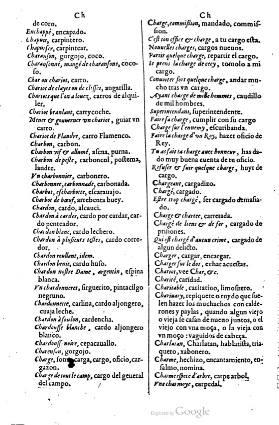 1621 - Adrian Tiffaine - Trésor des deux langues espagnole et française - BM Lyon