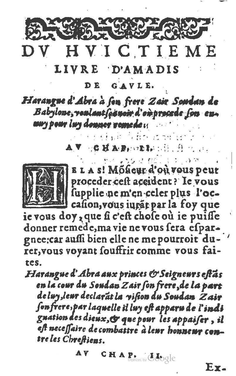 1582 - Jean Huguetan - Trésor des Amadis T. 1 - BM Lyon