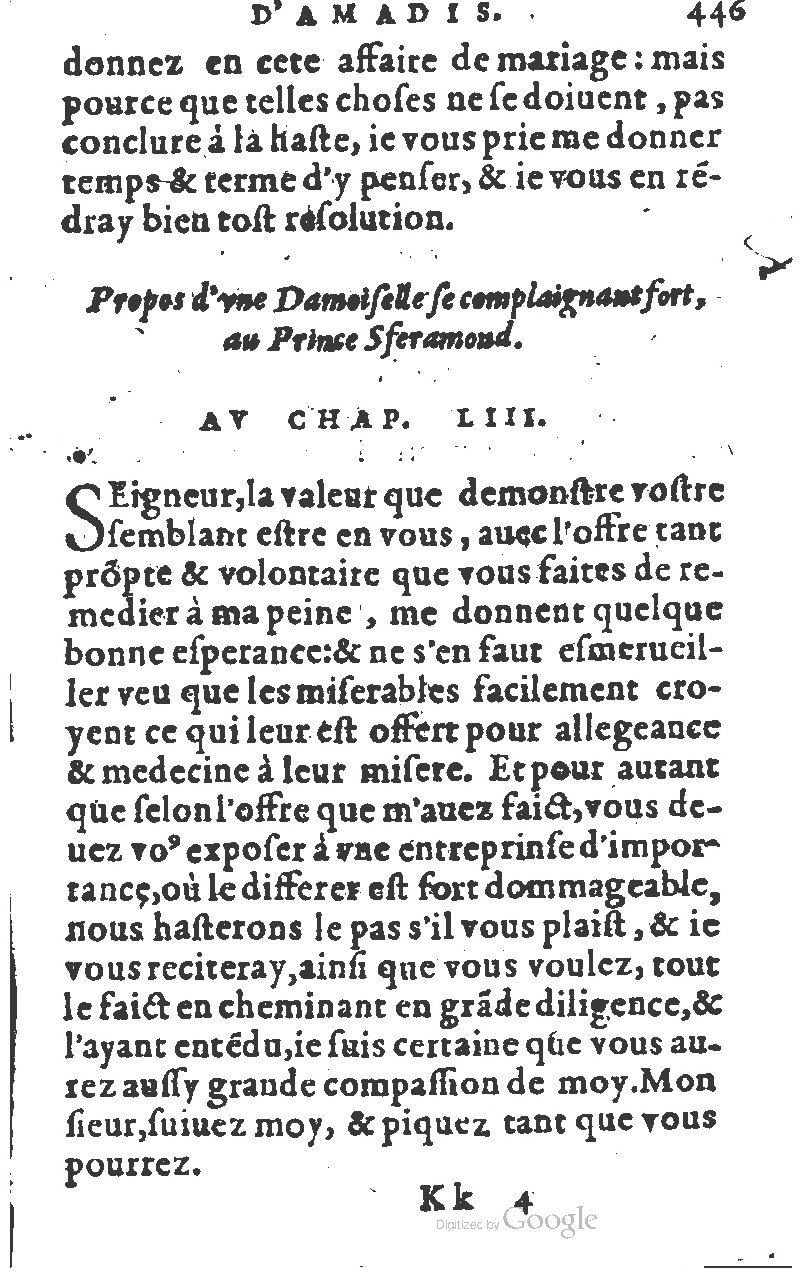 1582 - Jean Huguetan - Trésor des Amadis T. 1 - BM Lyon