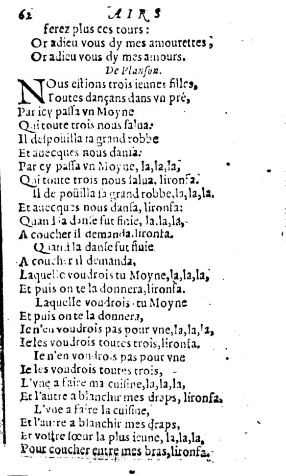 1606 - Théodore Reinsart - Trésor des chansons amoureuses recueillies des plus excellents airs de cour - Livre I - NK ČR Prague