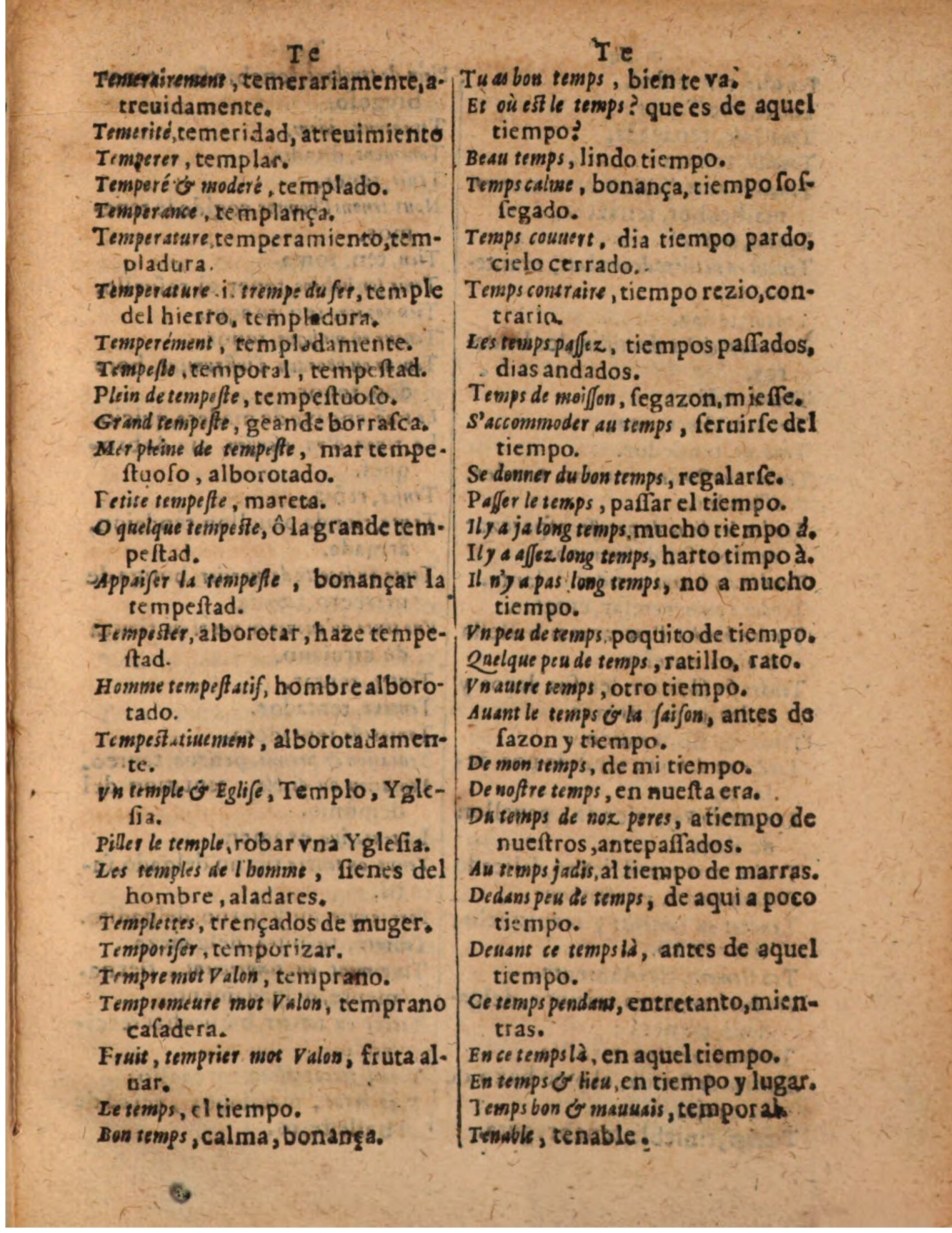 1624 - Hubert Antoine - Trésor des deux langues espagnole et française (Seconde partie) - BSB Munich