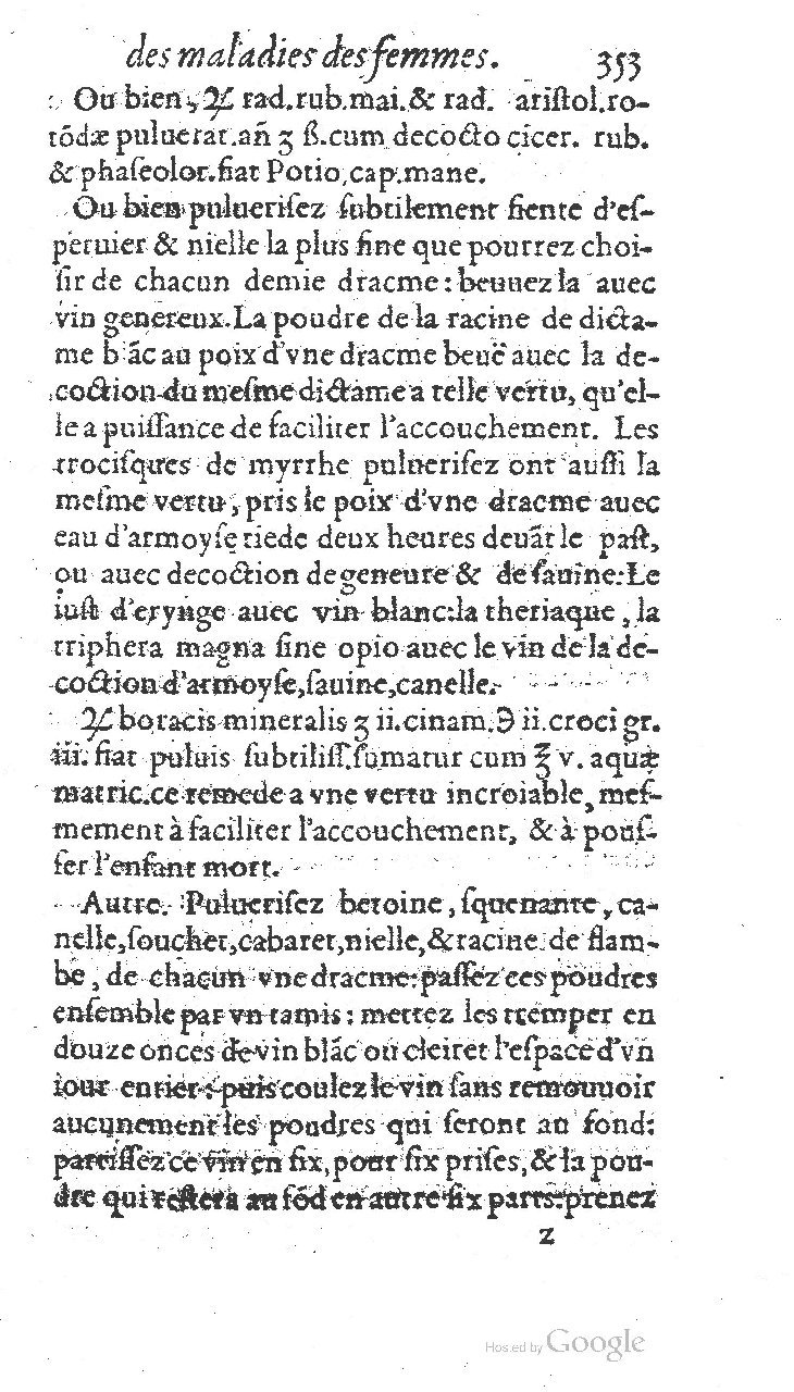 1585 - Jacques du Puis - Trésor des remèdes secrets pour les maladies des femmes - BnF