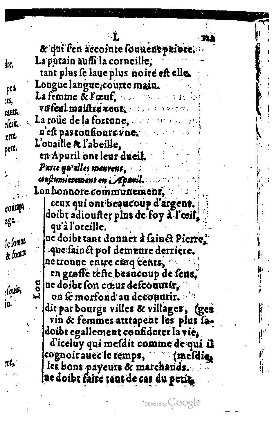 1582 - Nicolas Bonfons - Trésor des sentences dorées - BM Lyon