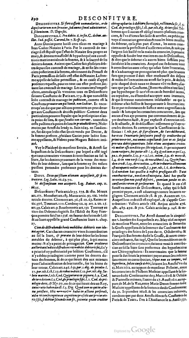1629 - Veuve Nicolas Buon - Trésor du droit français (21754 T. 1) - BM Lyon