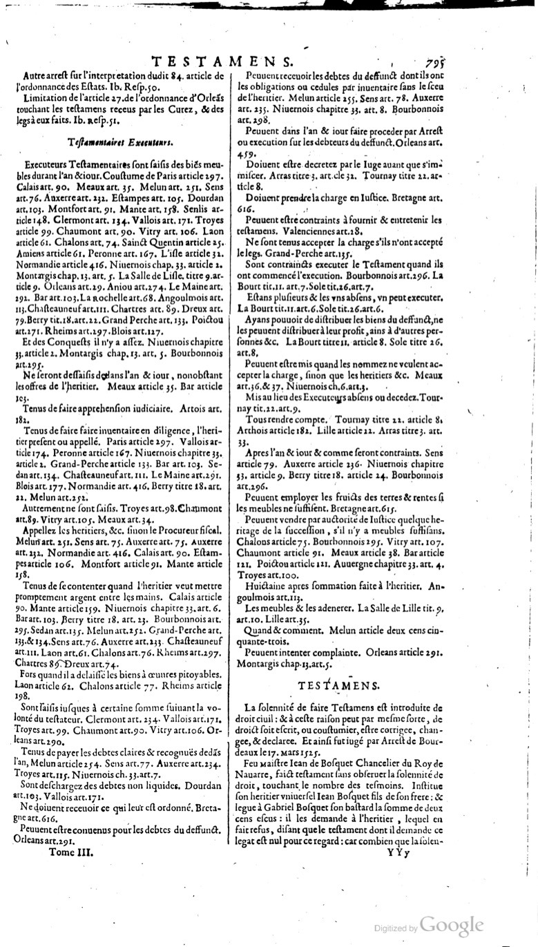 1629 - Veuve Nicolas Buon - Trésor du droit français (21754 T. 3) - BM Lyon