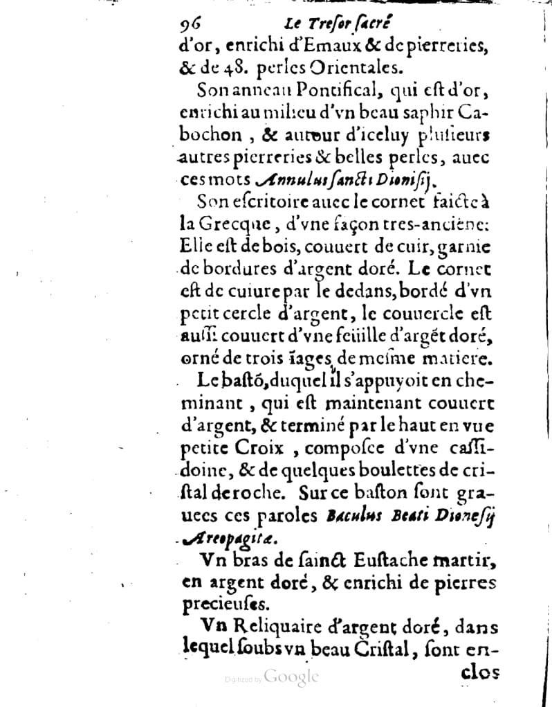 1636 - Jean Billaine - Trésor sacré ou inventaire des saintes reliques - British Library