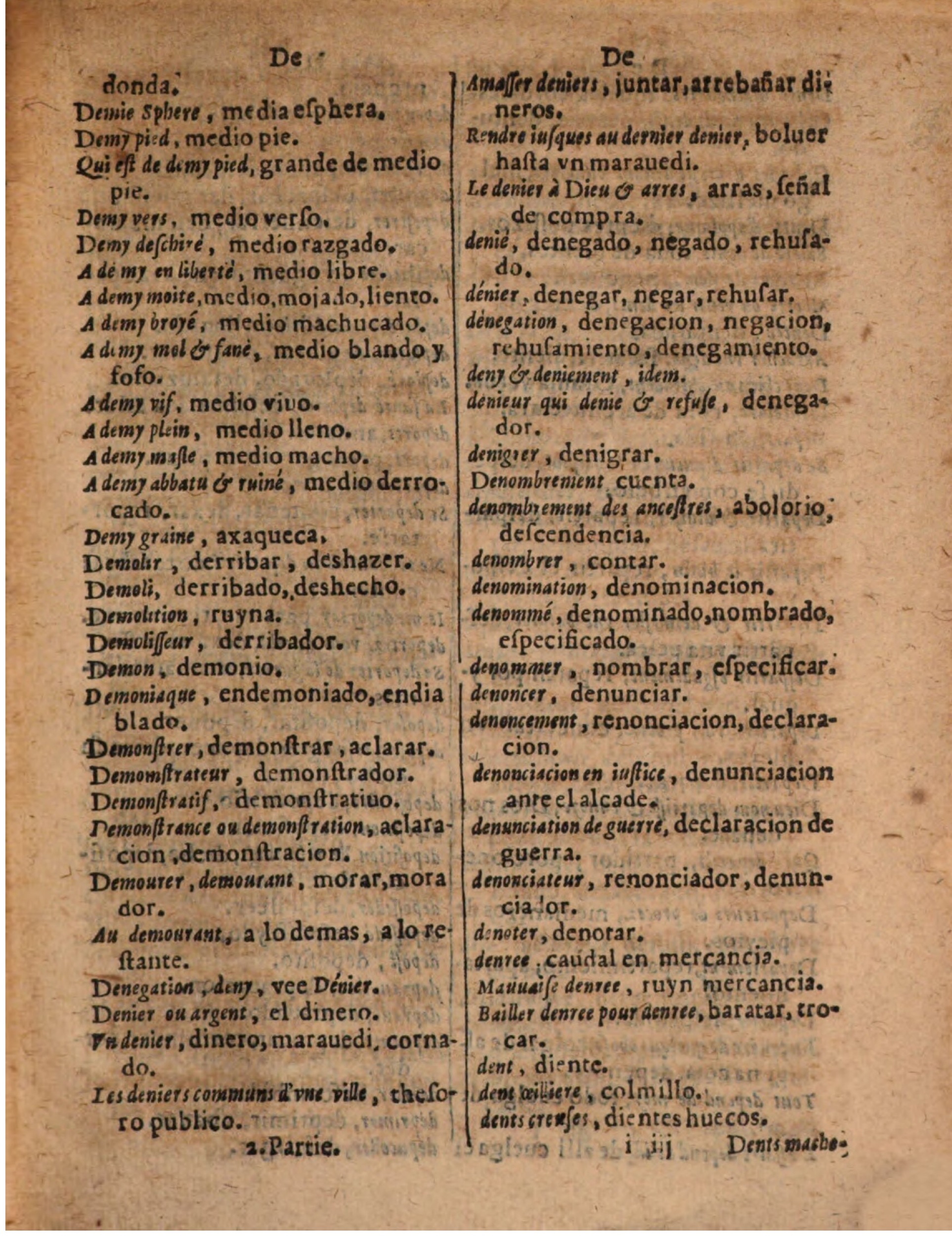 1624 - Hubert Antoine - Trésor des deux langues espagnole et française (Seconde partie) - BSB Munich