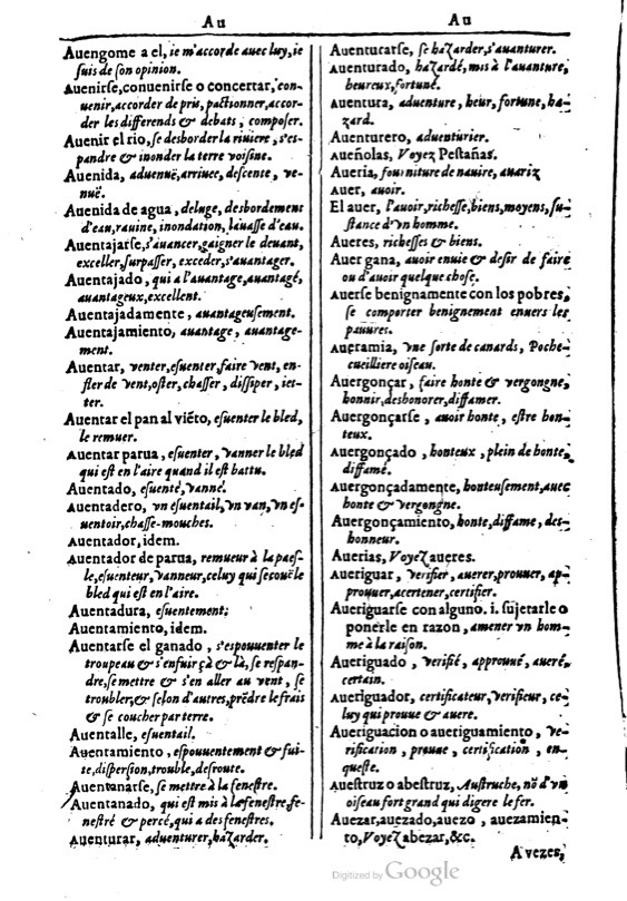 1616 - Veuve Marc Orry - Trésor des deux langues espagnole et française (Première et Seconde parties) - BM Lyon