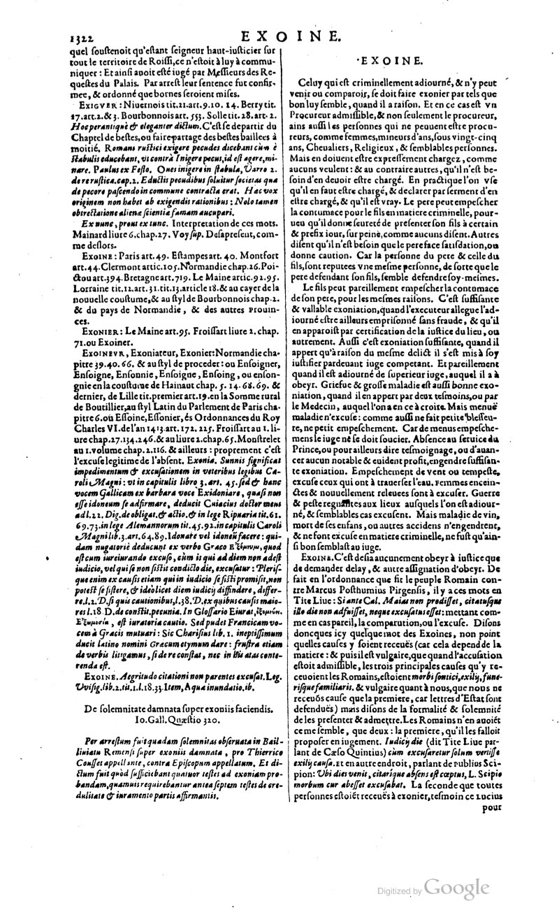 1629 - Veuve Nicolas Buon - Trésor du droit français (21754 T. 1) - BM Lyon