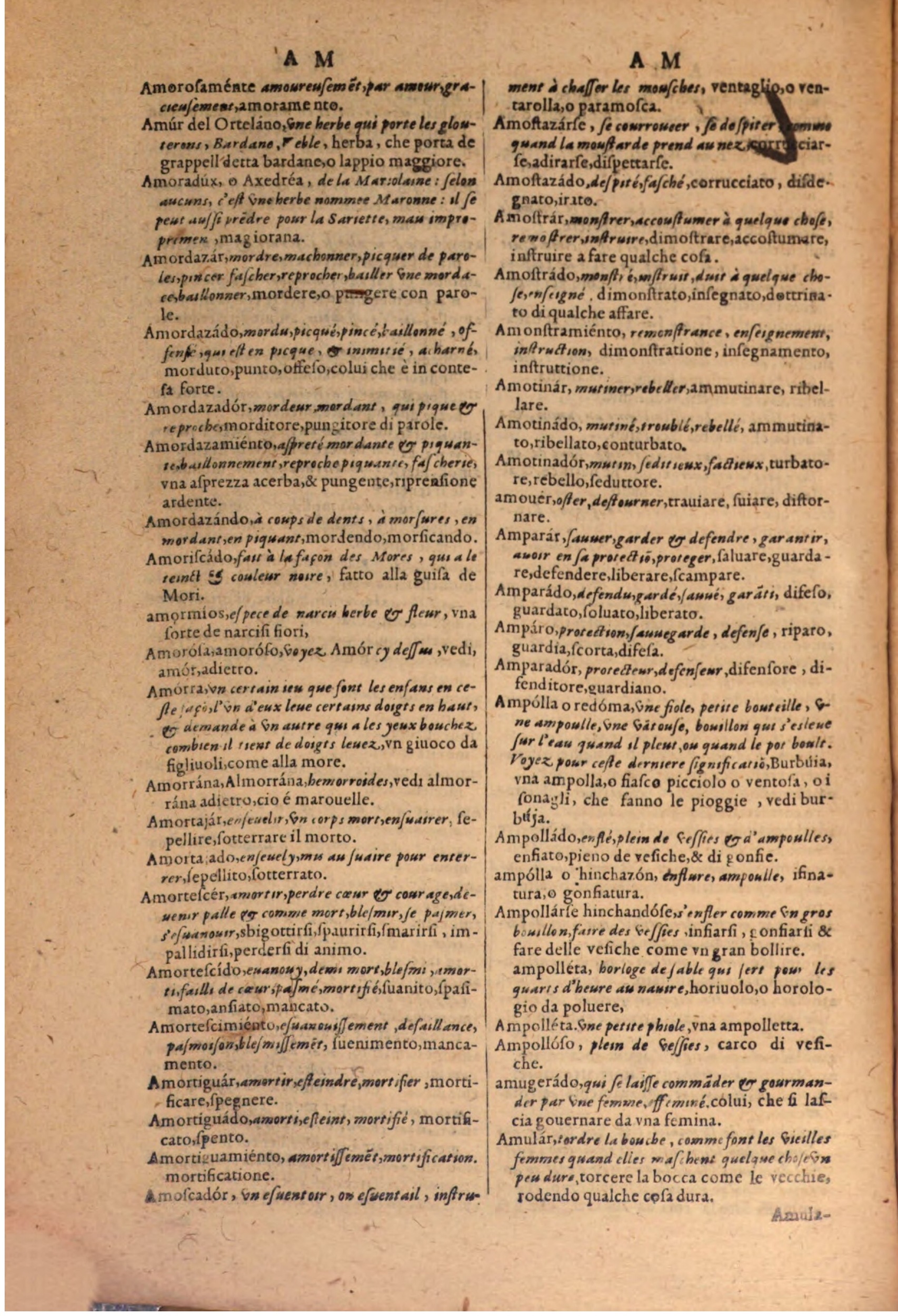 1606 - Samuel Crespin - Thresor des trois langues, francoise, italiene et espagnolle - BSB Munich