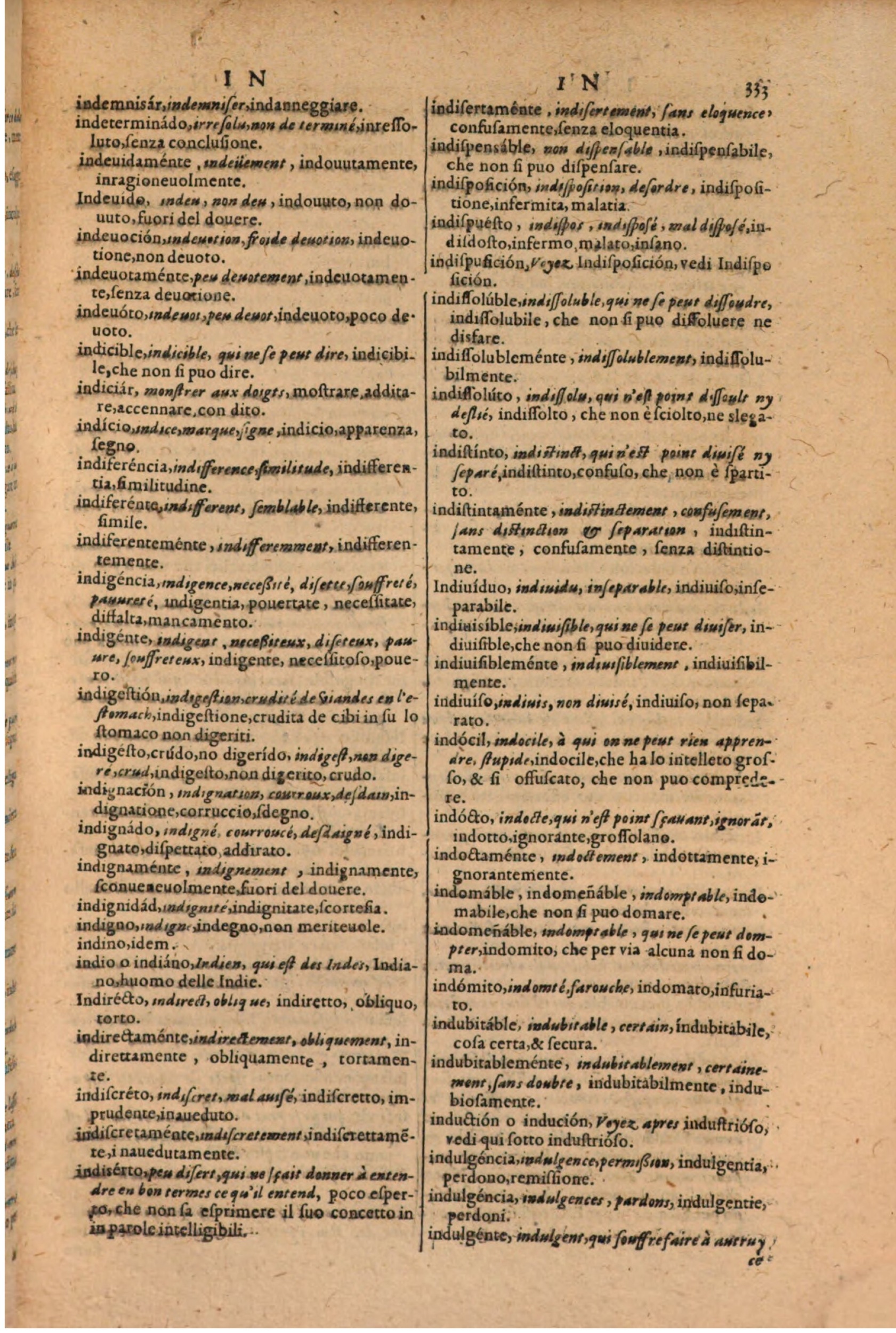 1606 - Samuel Crespin - Thresor des trois langues, francoise, italiene et espagnolle - BSB Munich