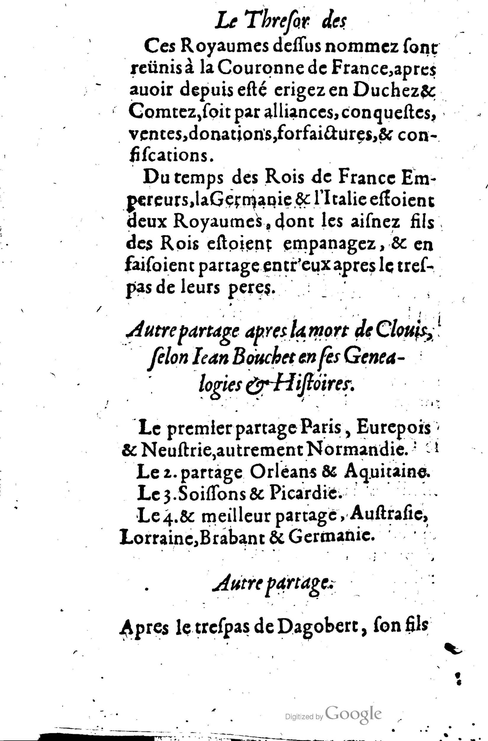 1619 - Jean Corrozet - Trésor des histoires de France - BSB Munich