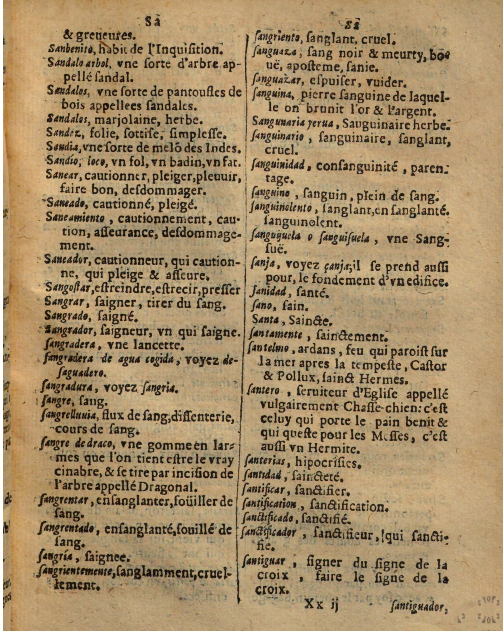 1625 - Hubert Antoine - Trésor des deux langues espagnole et française - Augsbourg
