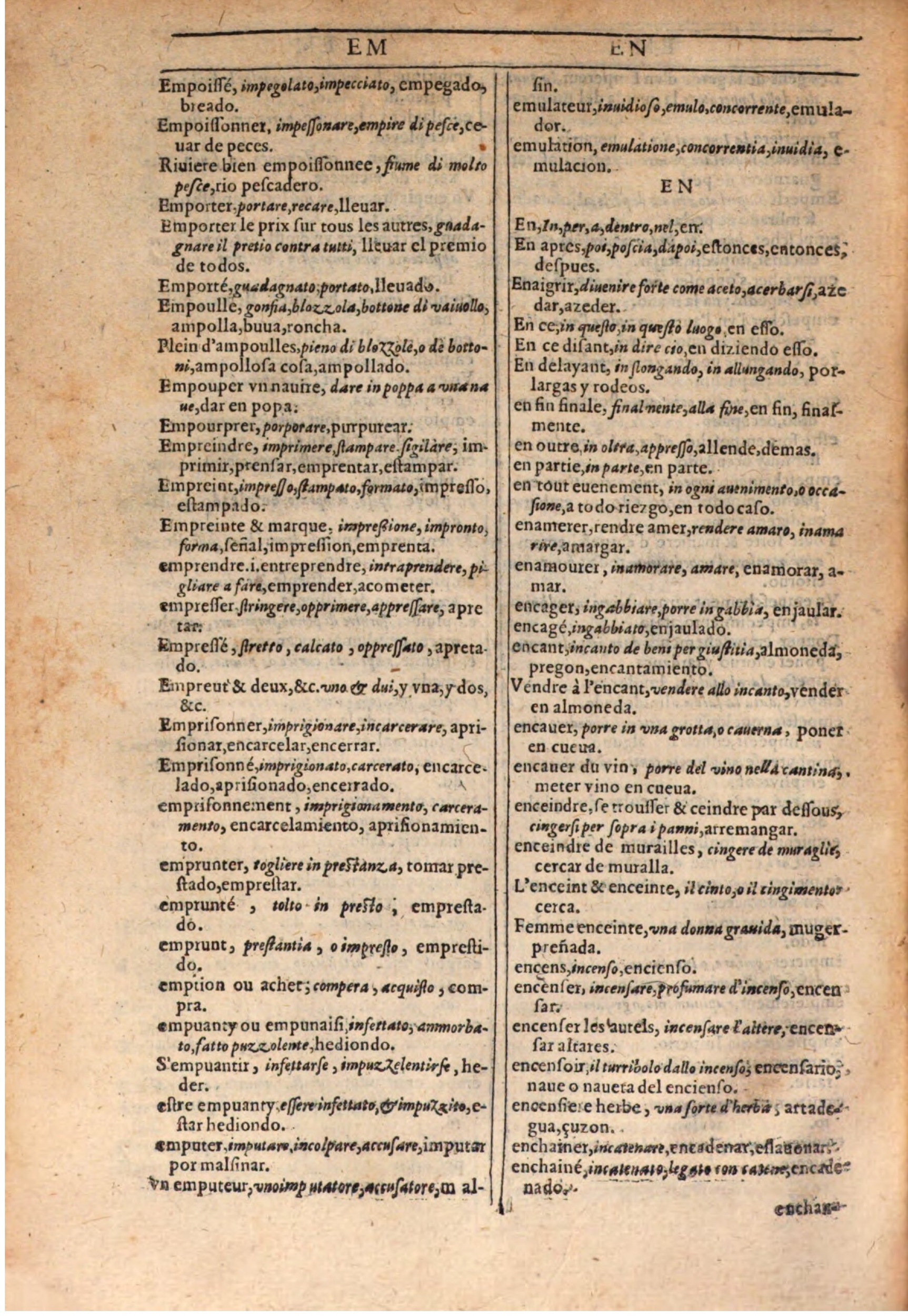 1609 - Philippe Albert et Alexandre Pernet - Trésor des trois langues française, italienne et espagnole (Seconde partie) - BSB Munich 1609 - Philippe Albert et Alexandre Pernet - Trésor des trois langues française, italienne et espagnole (Seconde partie) - BSB Munich