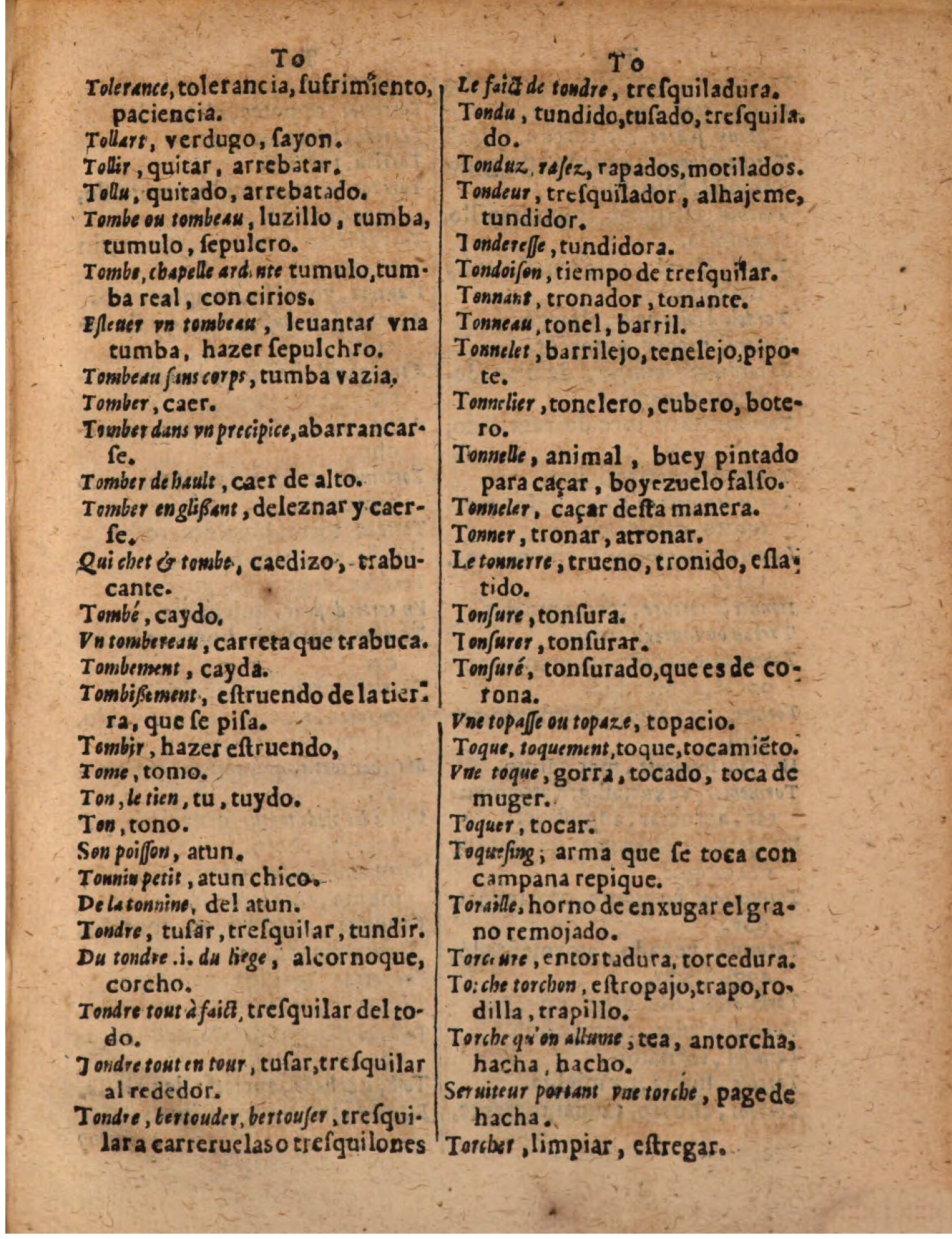 1624 - Hubert Antoine - Trésor des deux langues espagnole et française (Seconde partie) - BSB Munich