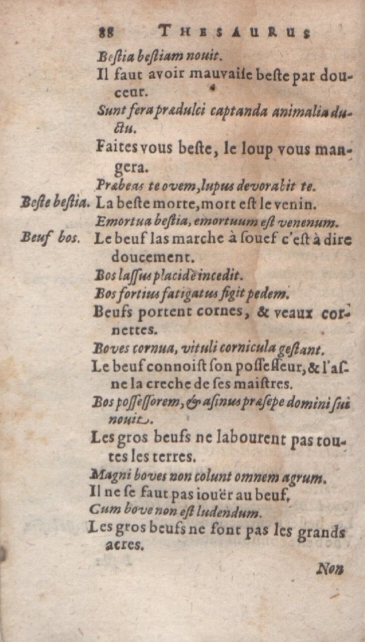 1612 - Dominicus Custos - Trésor des proverbes français  - Bibliopol-Olomuc