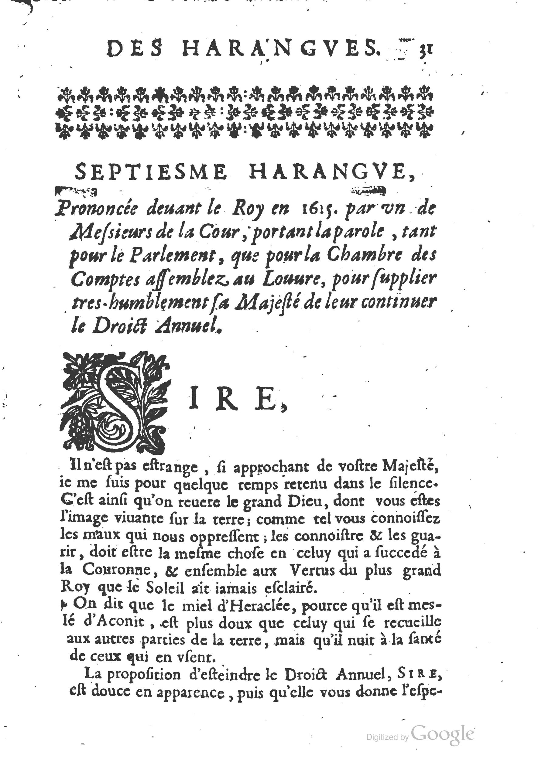 1654 - Michel Bobin - Trésor des harangues, remontrances et oraisons funèbres - BM Lyon