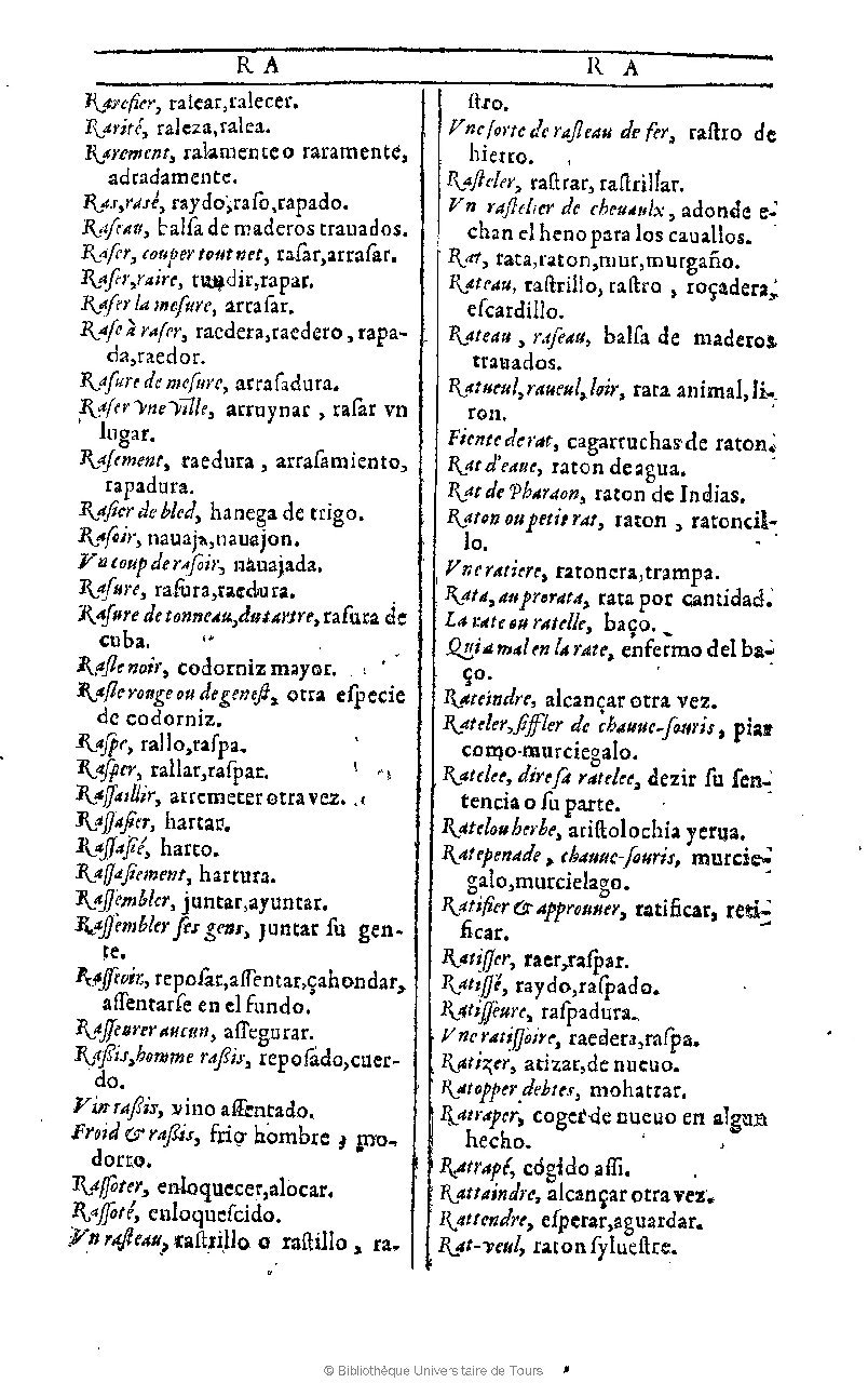 1607 - Marc Orry - Trésor des deux langues espagnole et française (Première et Seconde parties) - BU Tours