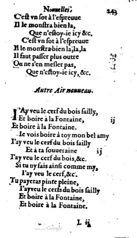 1623 - Jacques Cailloüé - Trésor ou recueil des chansons amoureuses - British Library