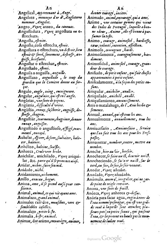1621 - Adrian Tiffaine - Trésor des deux langues espagnole et française - BM Lyon