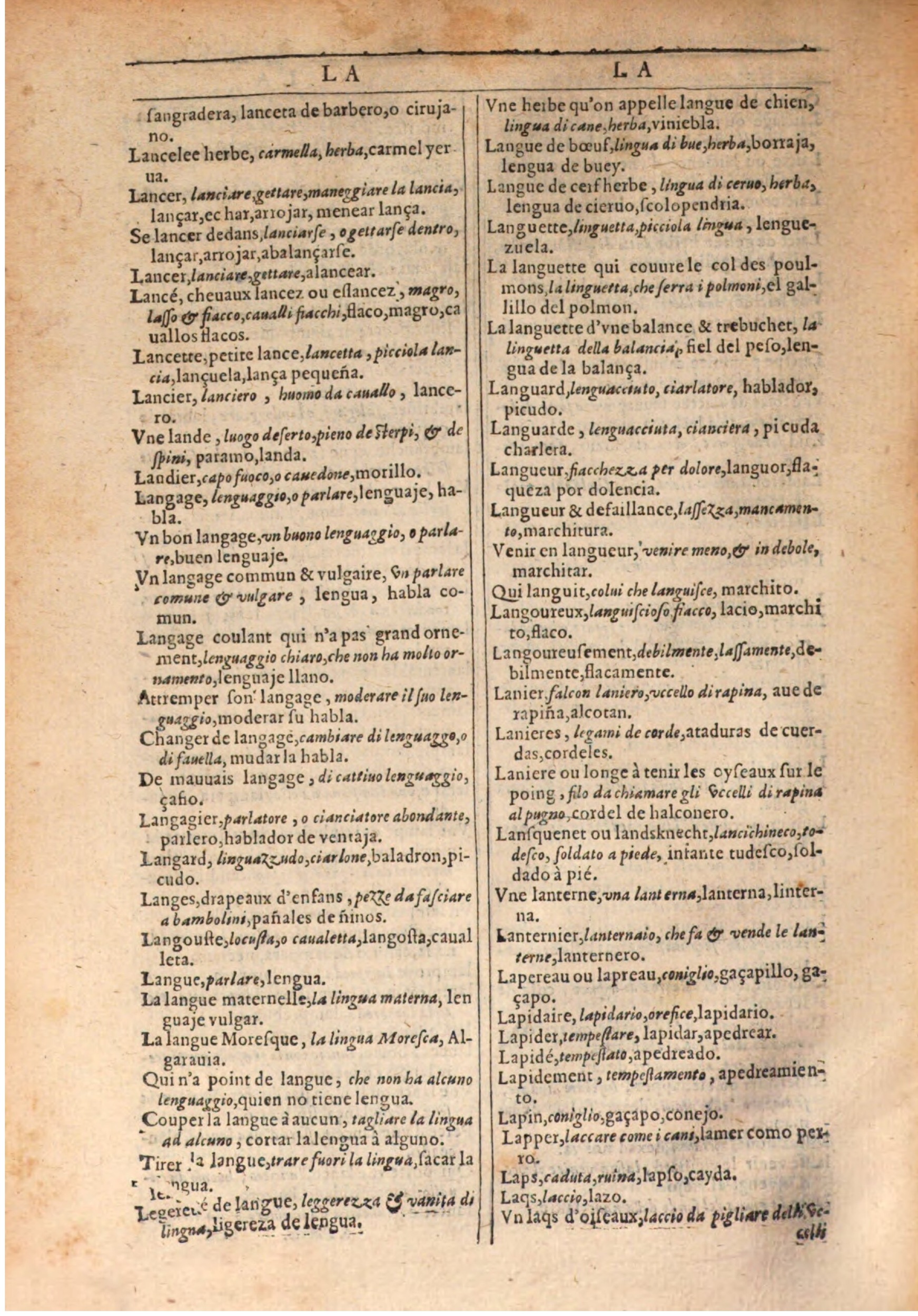 1609 - Philippe Albert et Alexandre Pernet - Trésor des trois langues française, italienne et espagnole (Seconde partie) - BSB Munich 1609 - Philippe Albert et Alexandre Pernet - Trésor des trois langues française, italienne et espagnole (Seconde partie) - BSB Munich